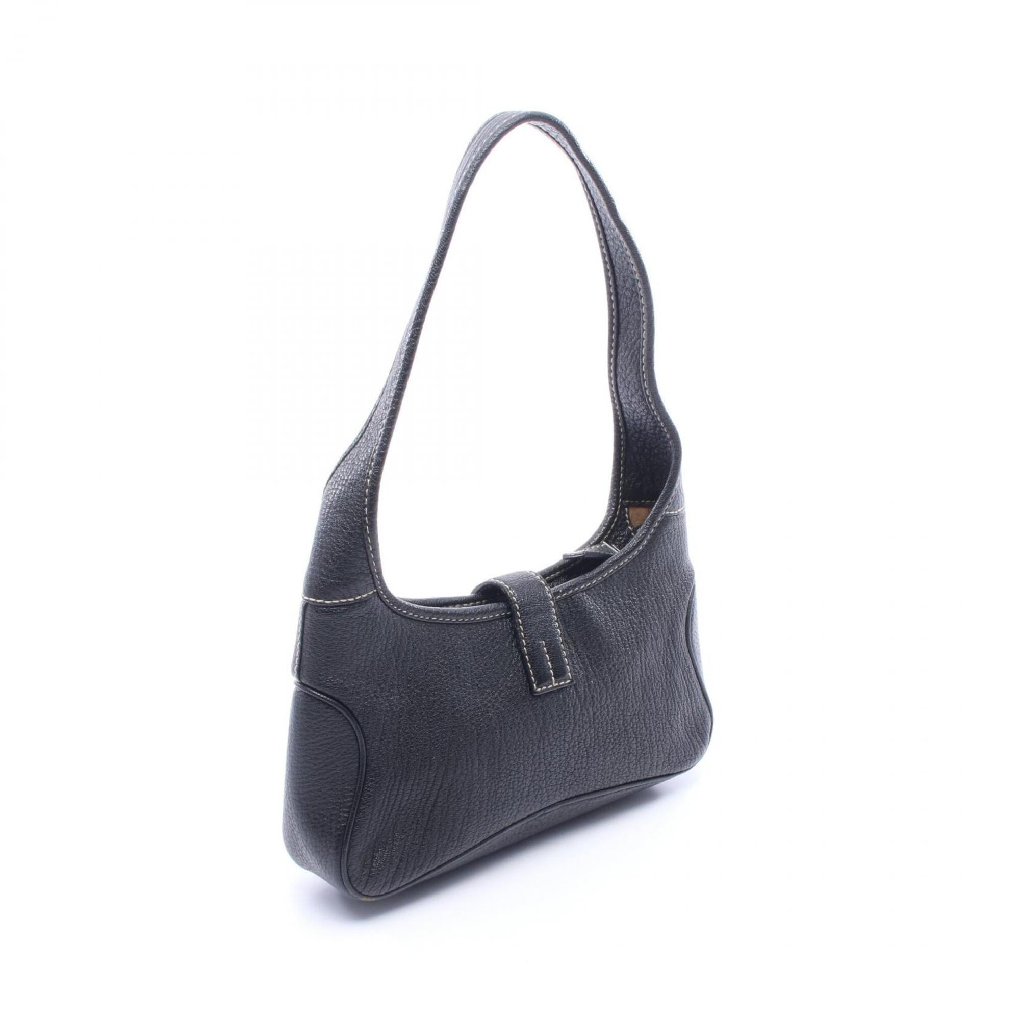Salvatore Ferragamo Black Leather Handbag Shoulder Bag (Pre-Owned)