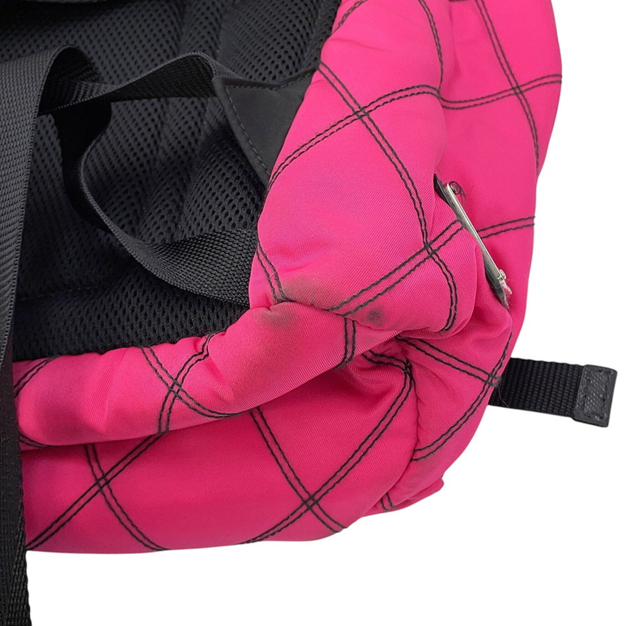Prada Black Multi-Color Nylon Leather Backpack (Pre-Owned)