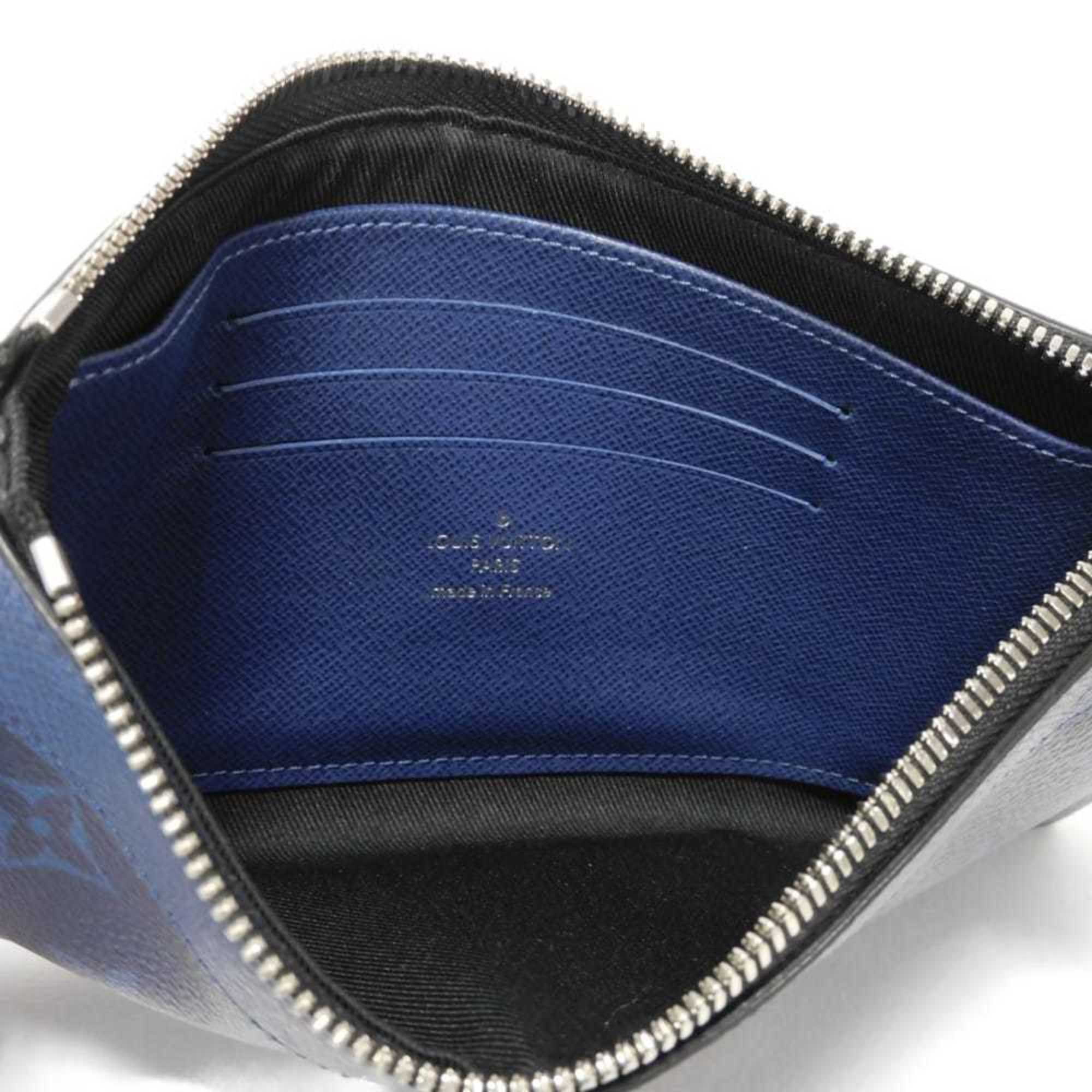 Louis Vuitton Blue Cobalt Monogram Monogram Cobalt Taiga Leather Leather Canvas Monogram Pochette Pouch (Pre-Owned)