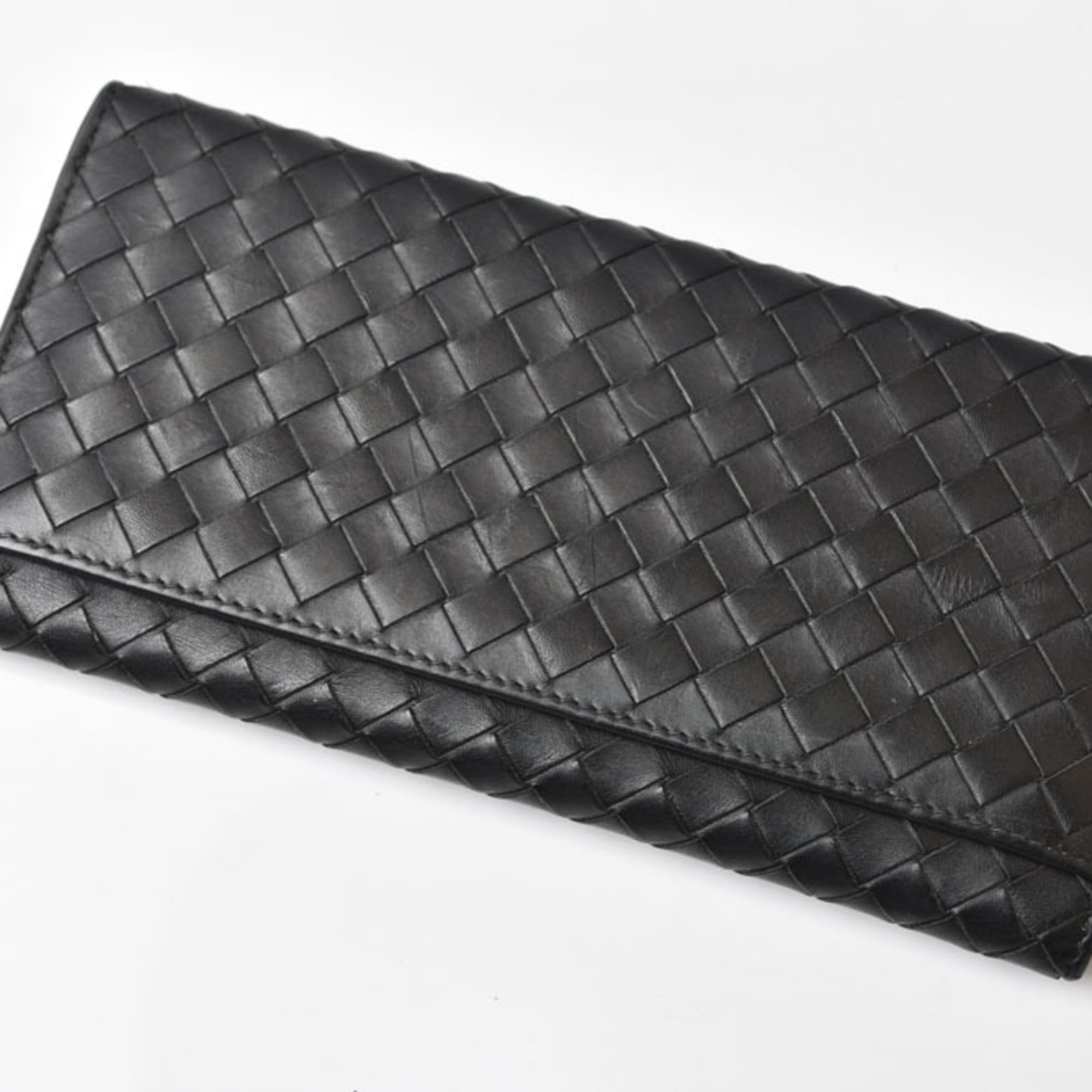 Bottega Veneta Black Khaki Leather Coin Purse/Coin Case (Pre-Owned)