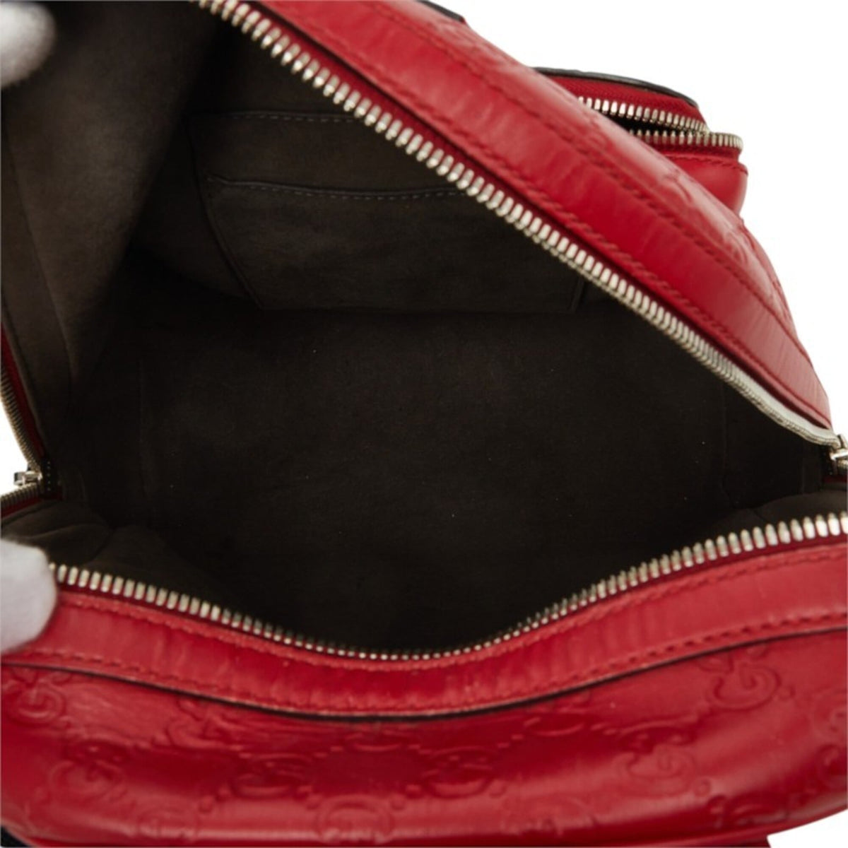 Gucci Red Color Leather Backpack (Pre-Owned)