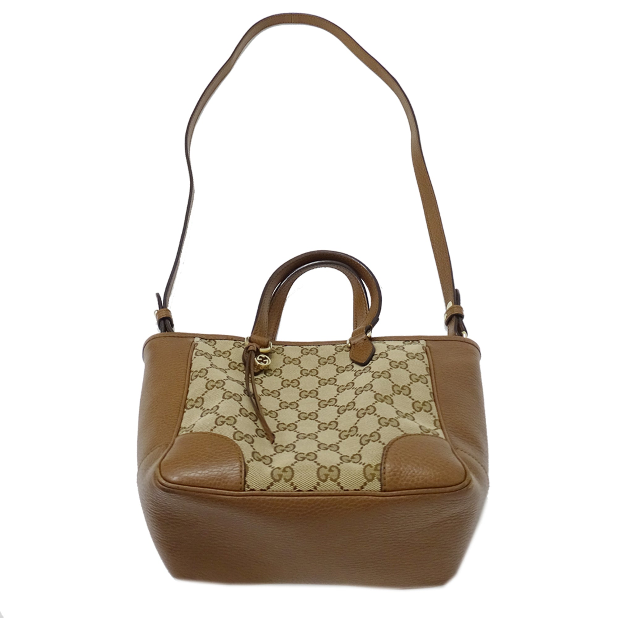 Gucci Beige Brown Gg Canvas Handbag Shoulder Bag (Pre-Owned)