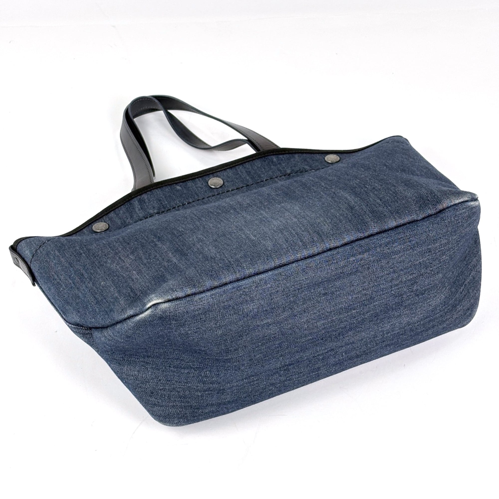 Prada Navy Denim Leather Tote Bag (Pre-Owned)