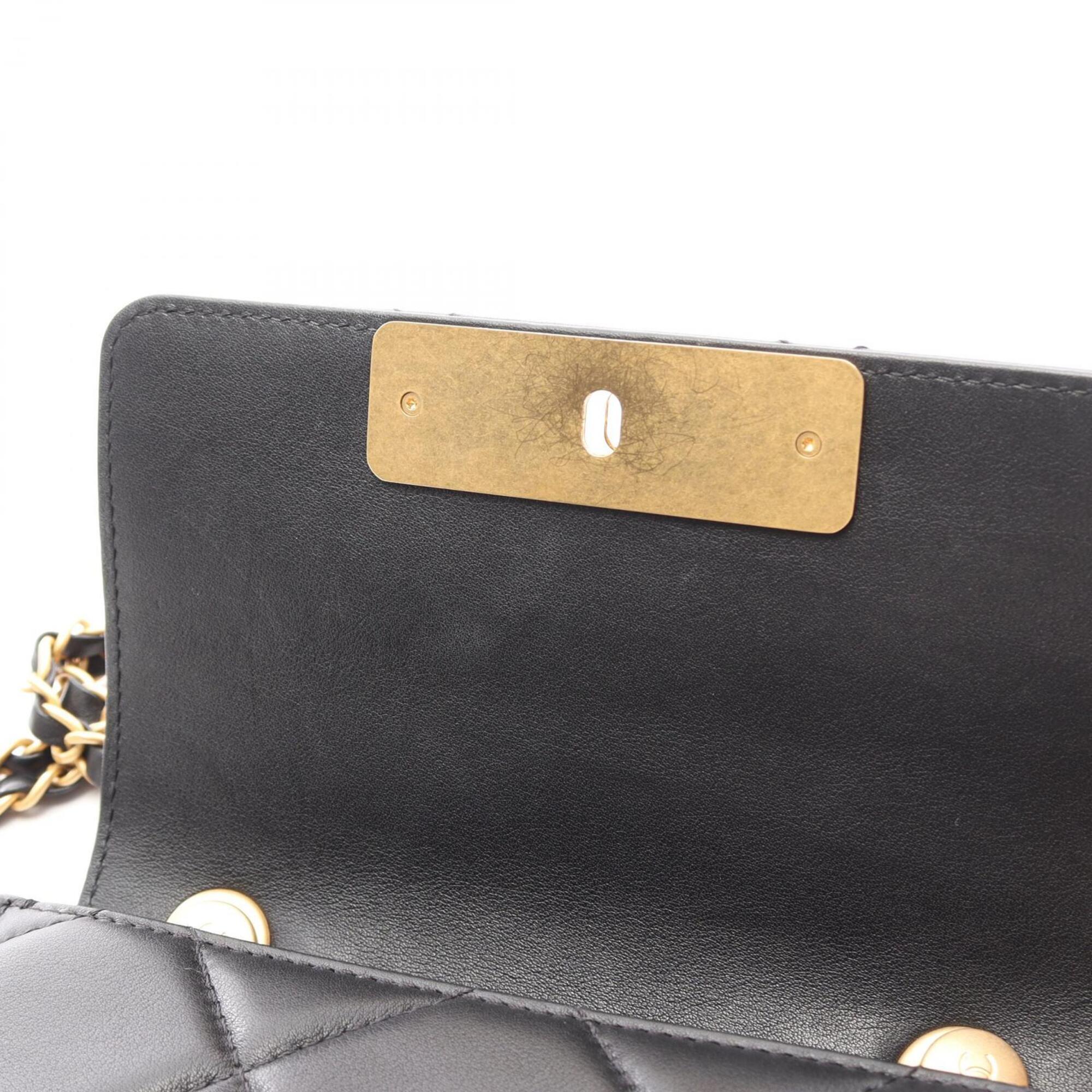 Chanel Black Leather Handbag Shoulder Bag (Pre-Owned)