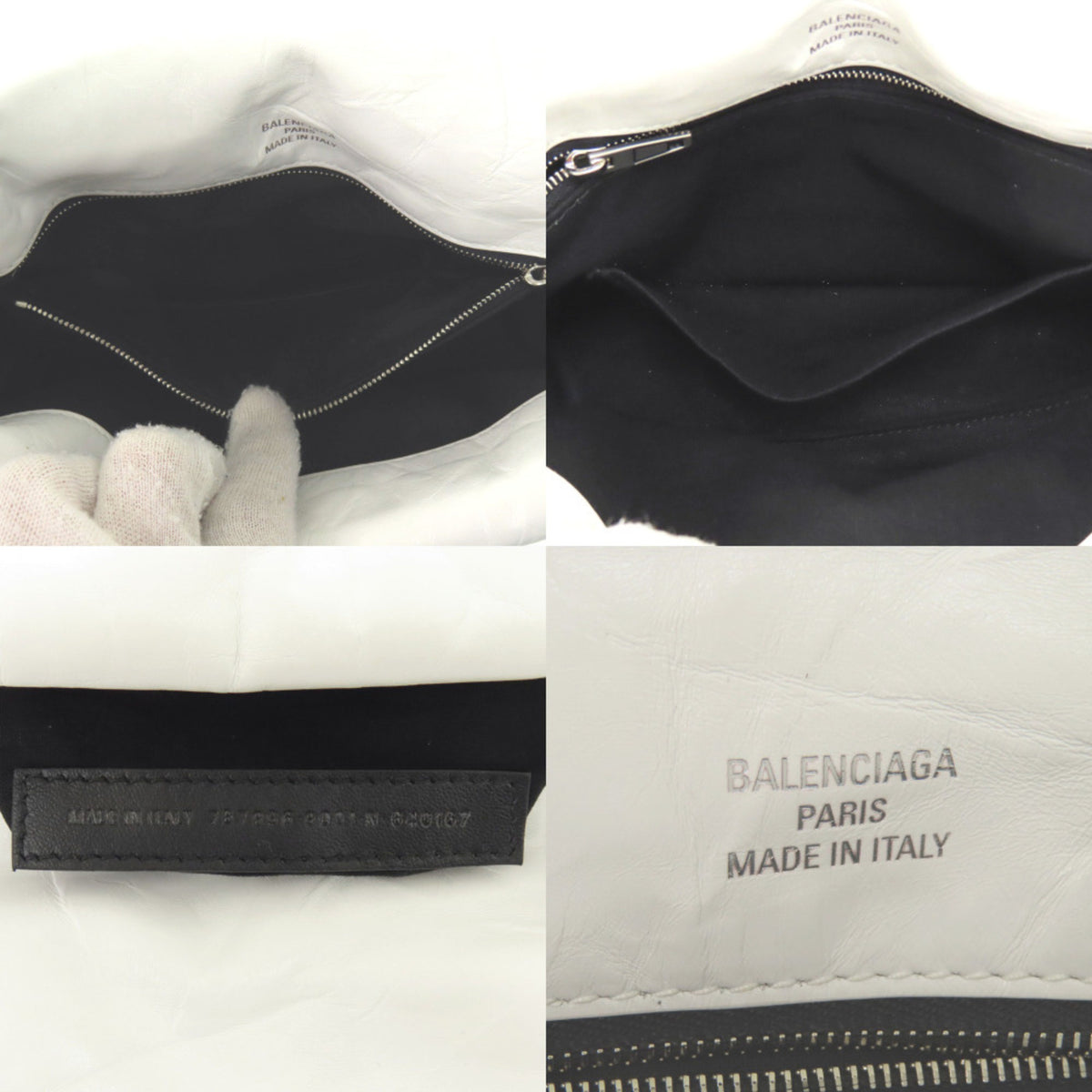 Balenciaga White Leather Handbag Shoulder Bag (Pre-Owned)