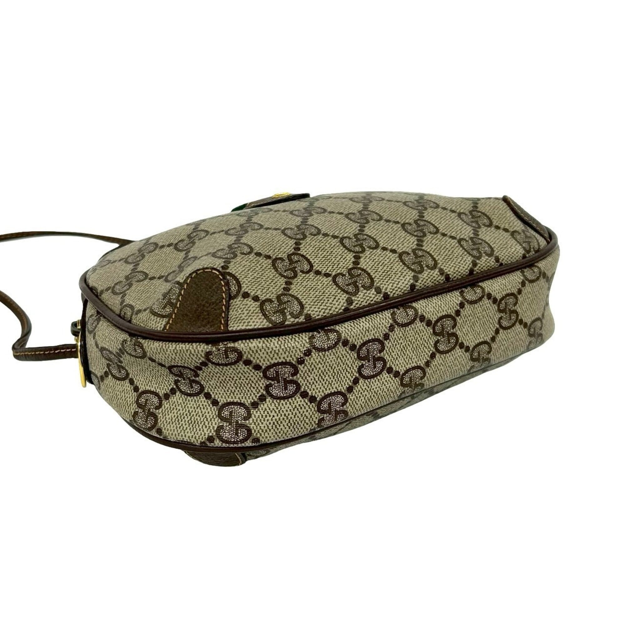 Gucci Brown Green Red Color Pvc Leather Pochette Shoulder Bag (Pre-Owned)