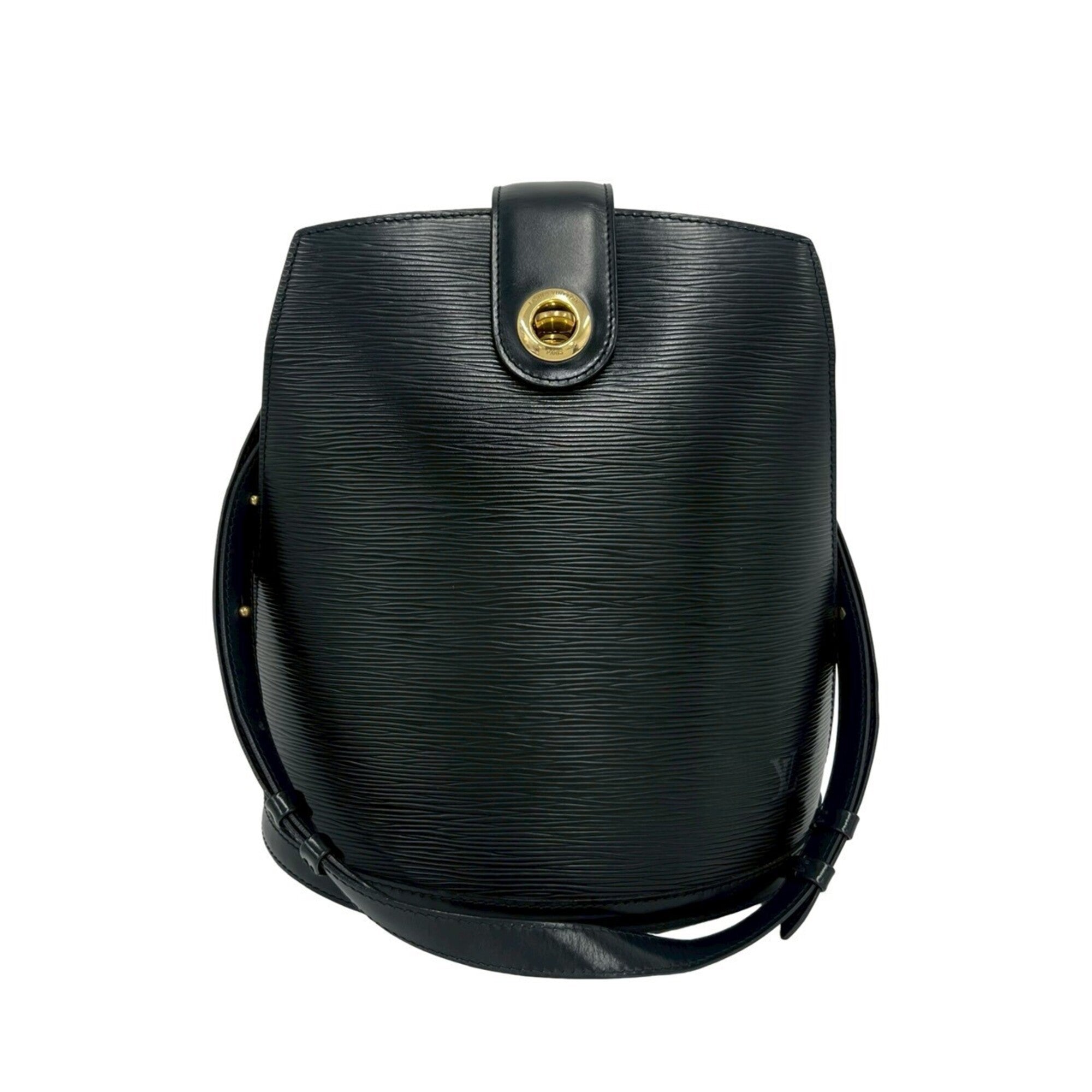 Louis Vuitton Black Leather Shoulder Bag Tote Bag (Pre-Owned)