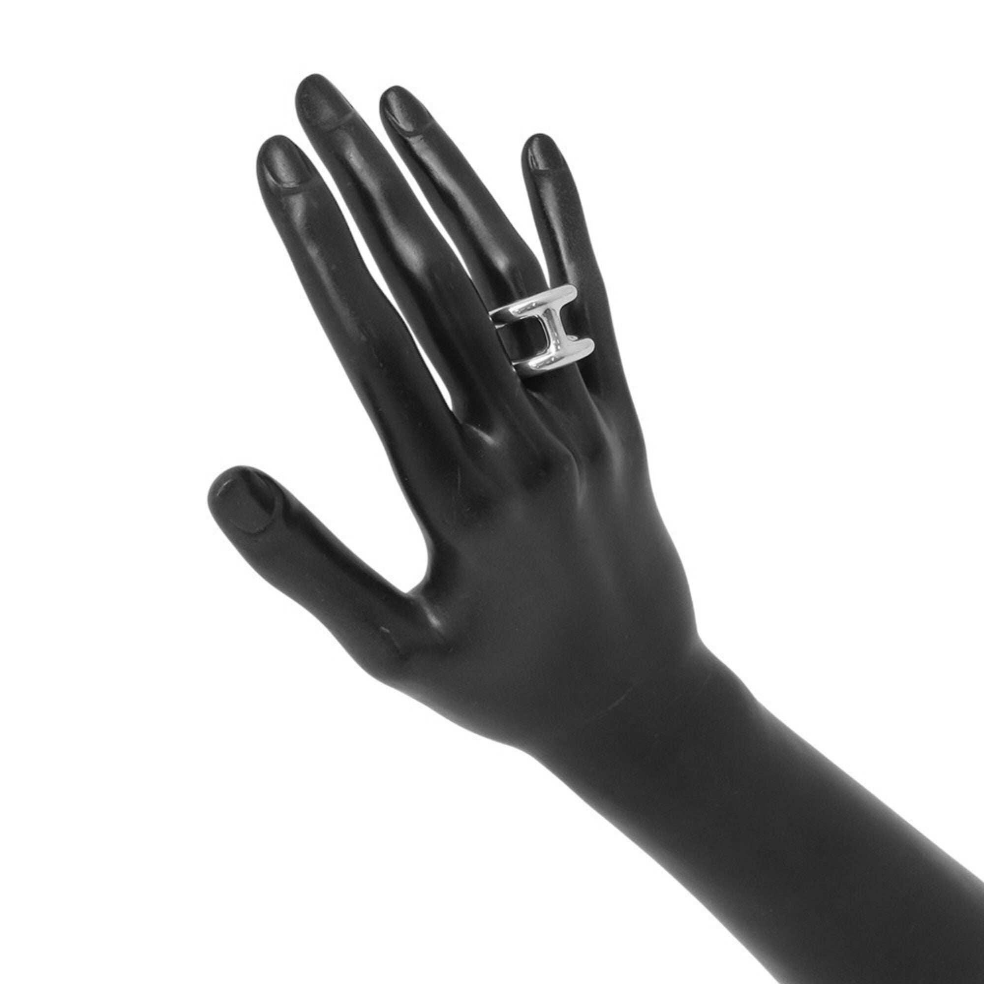 Hermes Silver 925 Band Ring (Pre-Owned)
