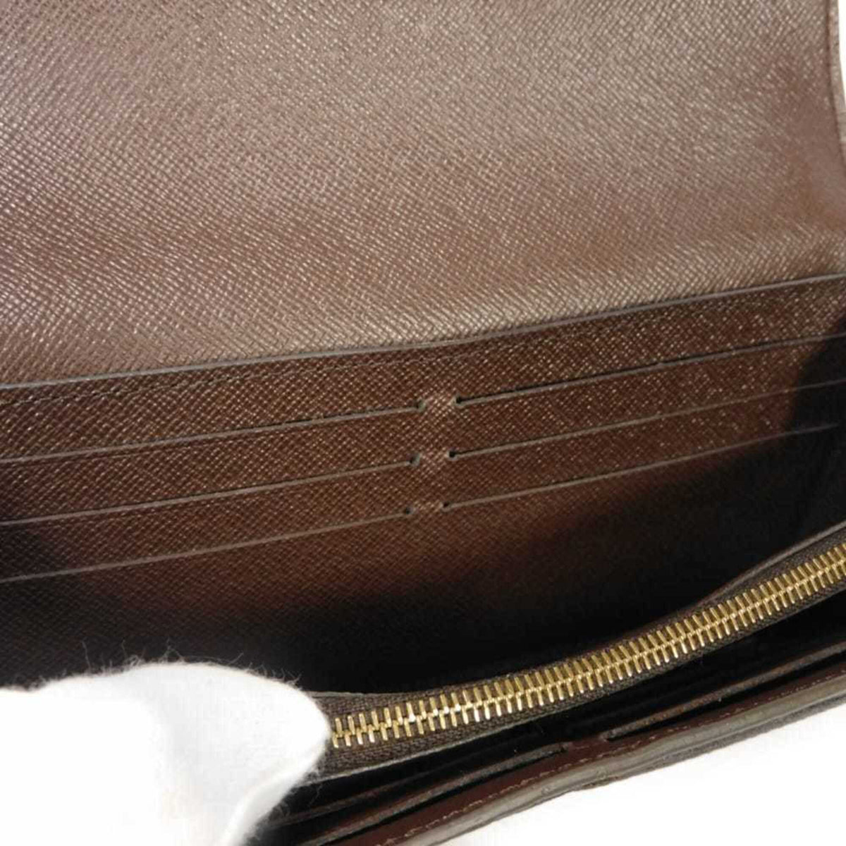 Louis Vuitton Black Brown Damier Canvas Noir Damier Canvas Leather Long Wallet (Bi-Fold) (Pre-Owned)
