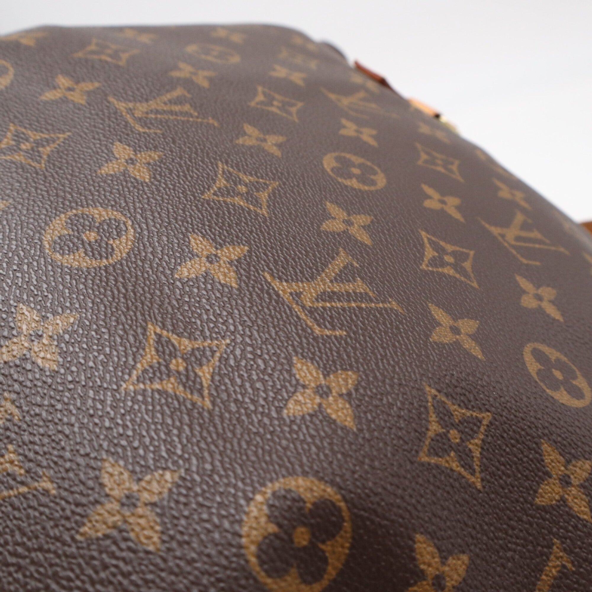 Louis Vuitton Beige Brown Coated Canvas Leather Handbag (Pre-Owned)