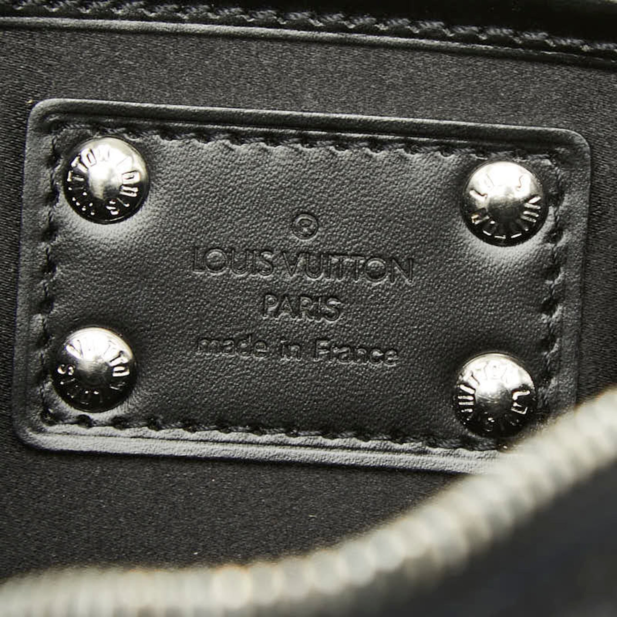Louis Vuitton Black Satin Leather Handbag Pochette Shoulder Bag (Pre-Owned)