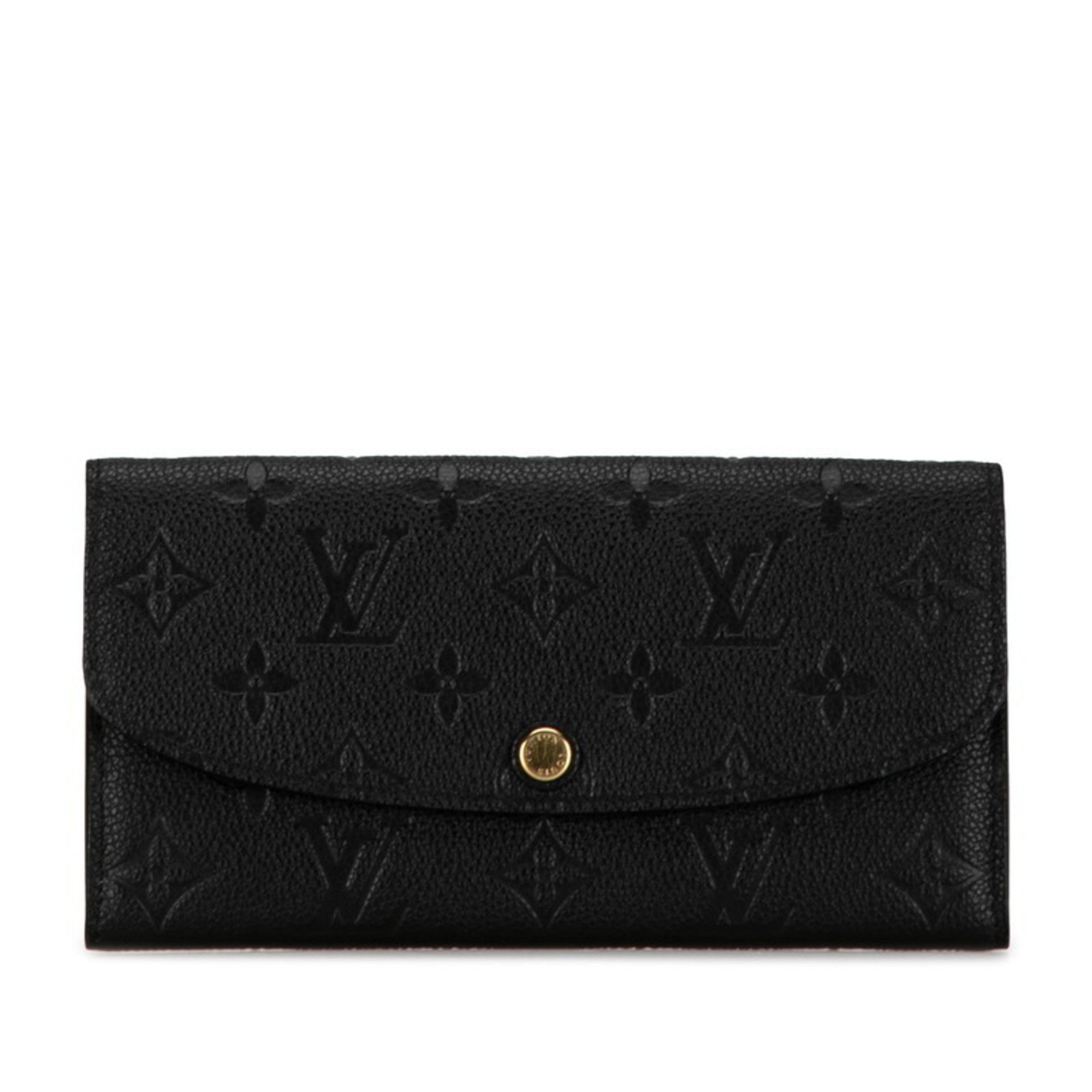Louis Vuitton Monogram Empreinte Black Noir Leather Long Wallet (Bi-Fold) (Pre-Owned)