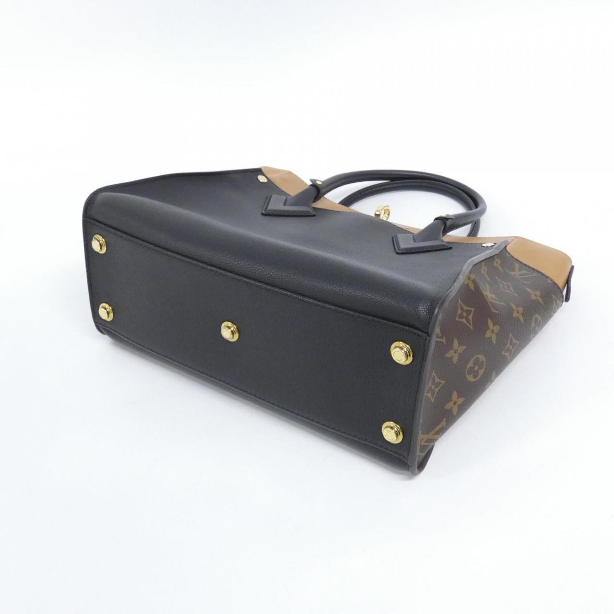 Louis Vuitton Black Leather Coated Canvas Handbag (Pre-Owned)
