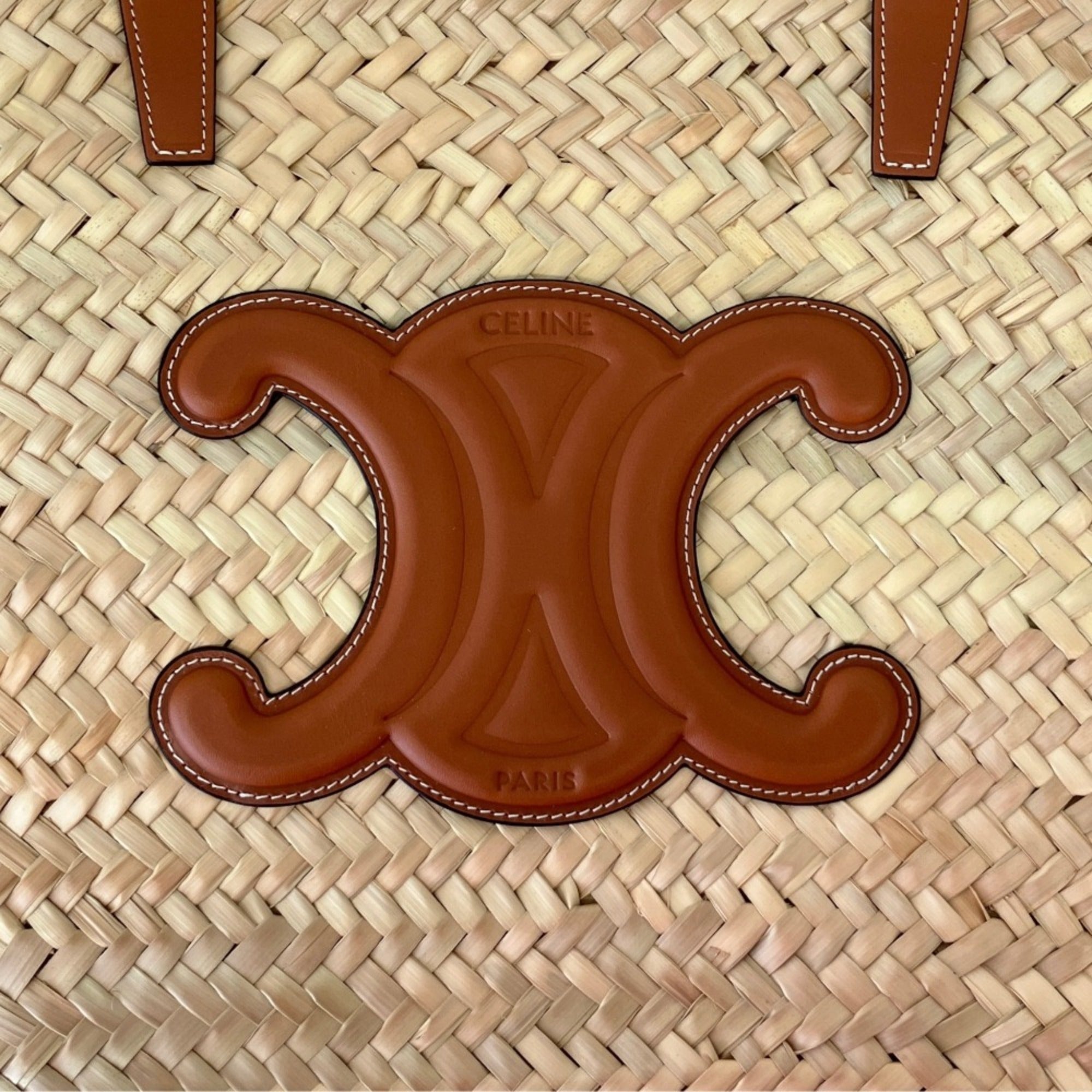 Celine Raffia Leather Basket (Pre-Owned)