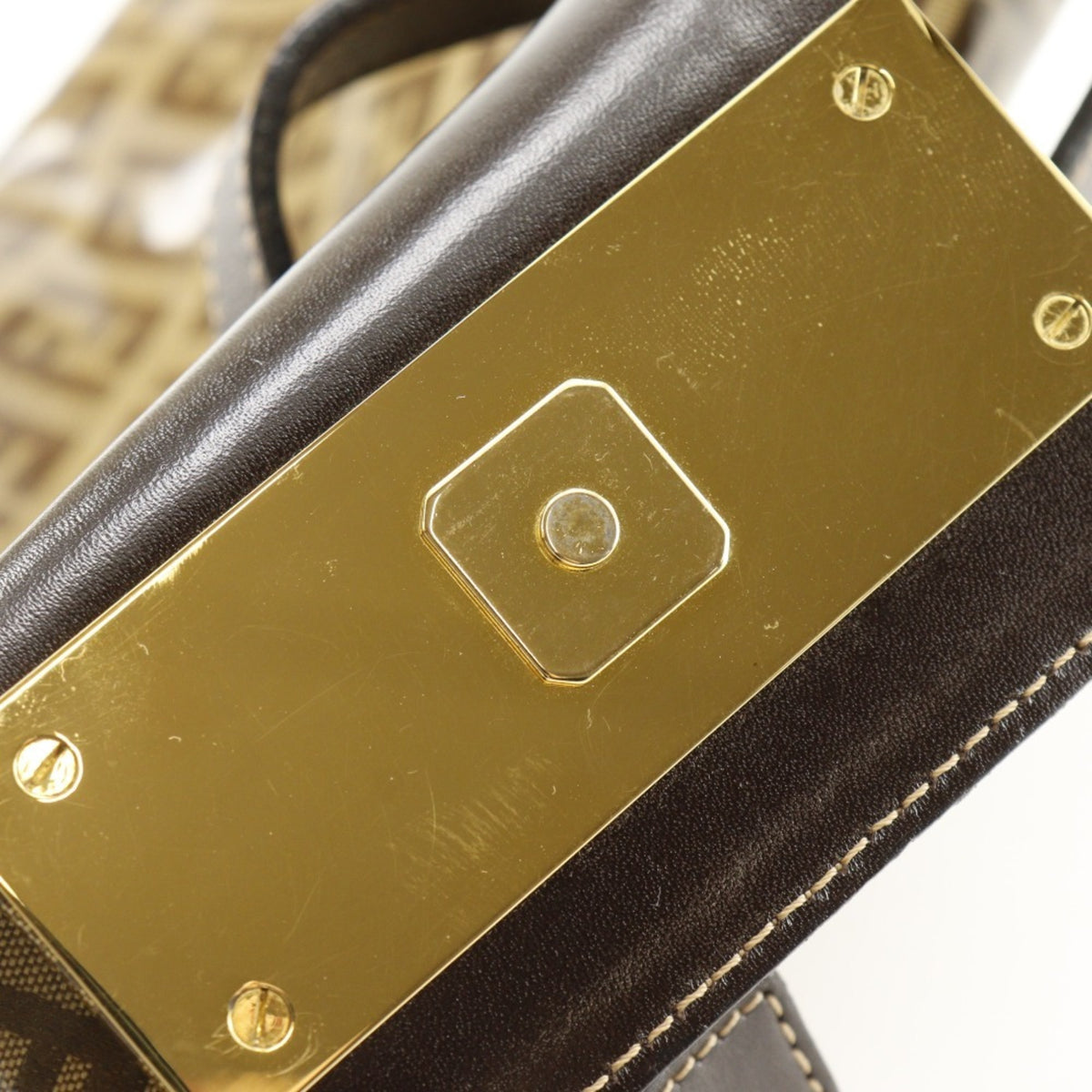 Fendi Brown Vinyl Shoulder Bag (Pre-Owned)
