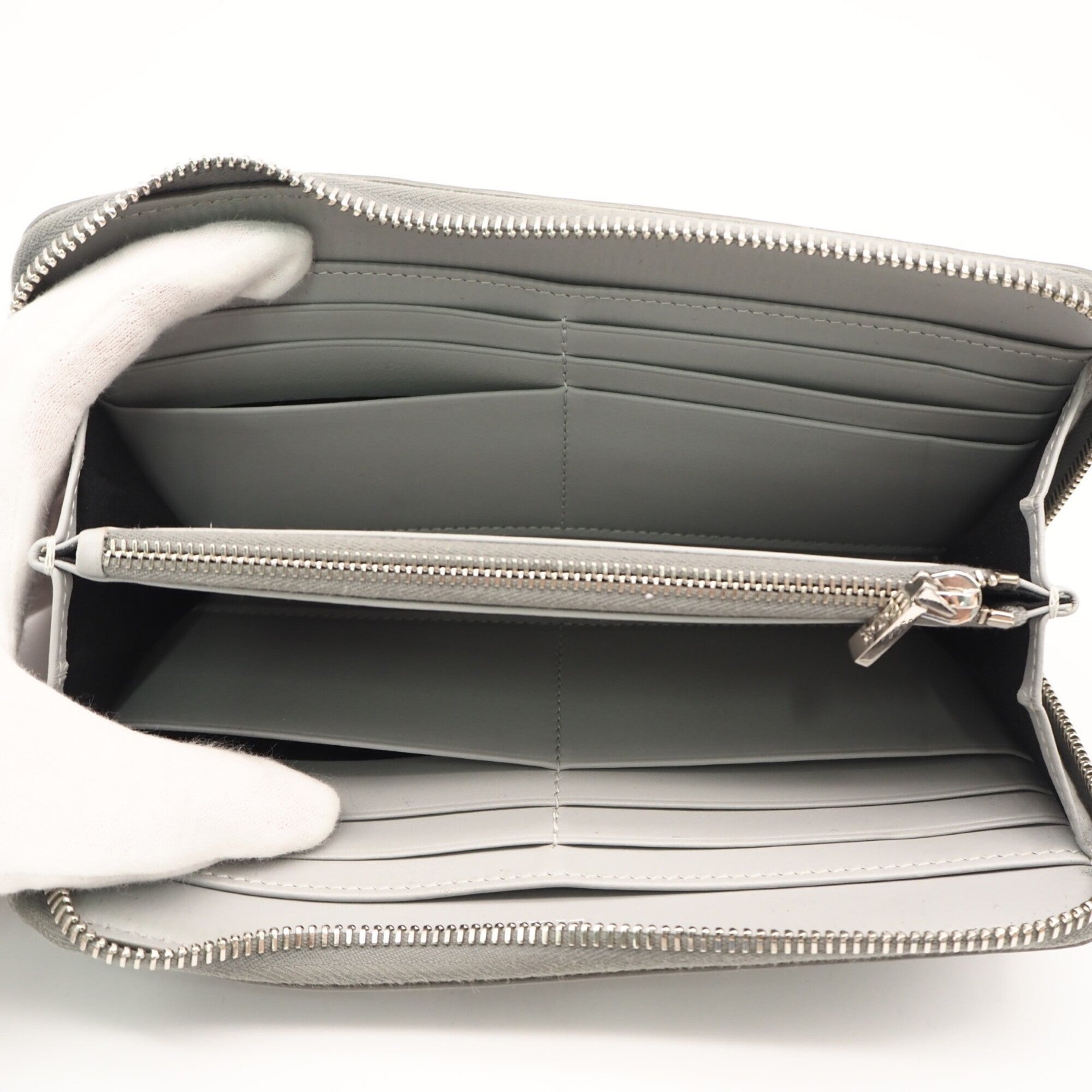 Christian Dior Gray Coated Canvas Leather Long Wallet (Bi-Fold) (Pre-Owned)