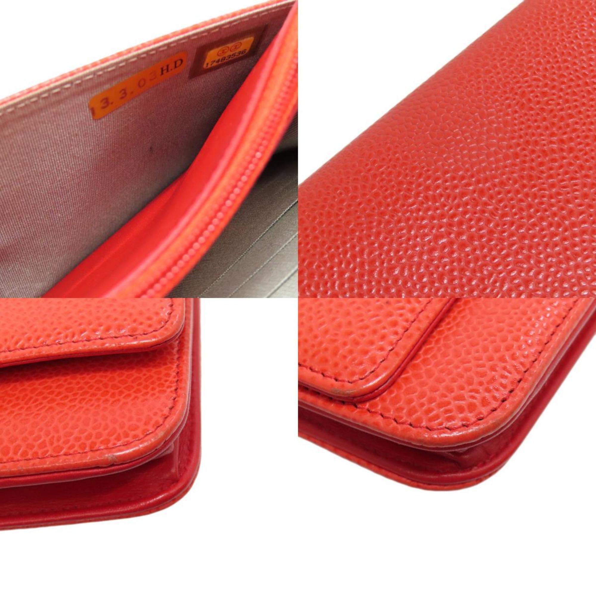 Chanel Red Color Caviar Leather Shoulder Bag (Pre-Owned)
