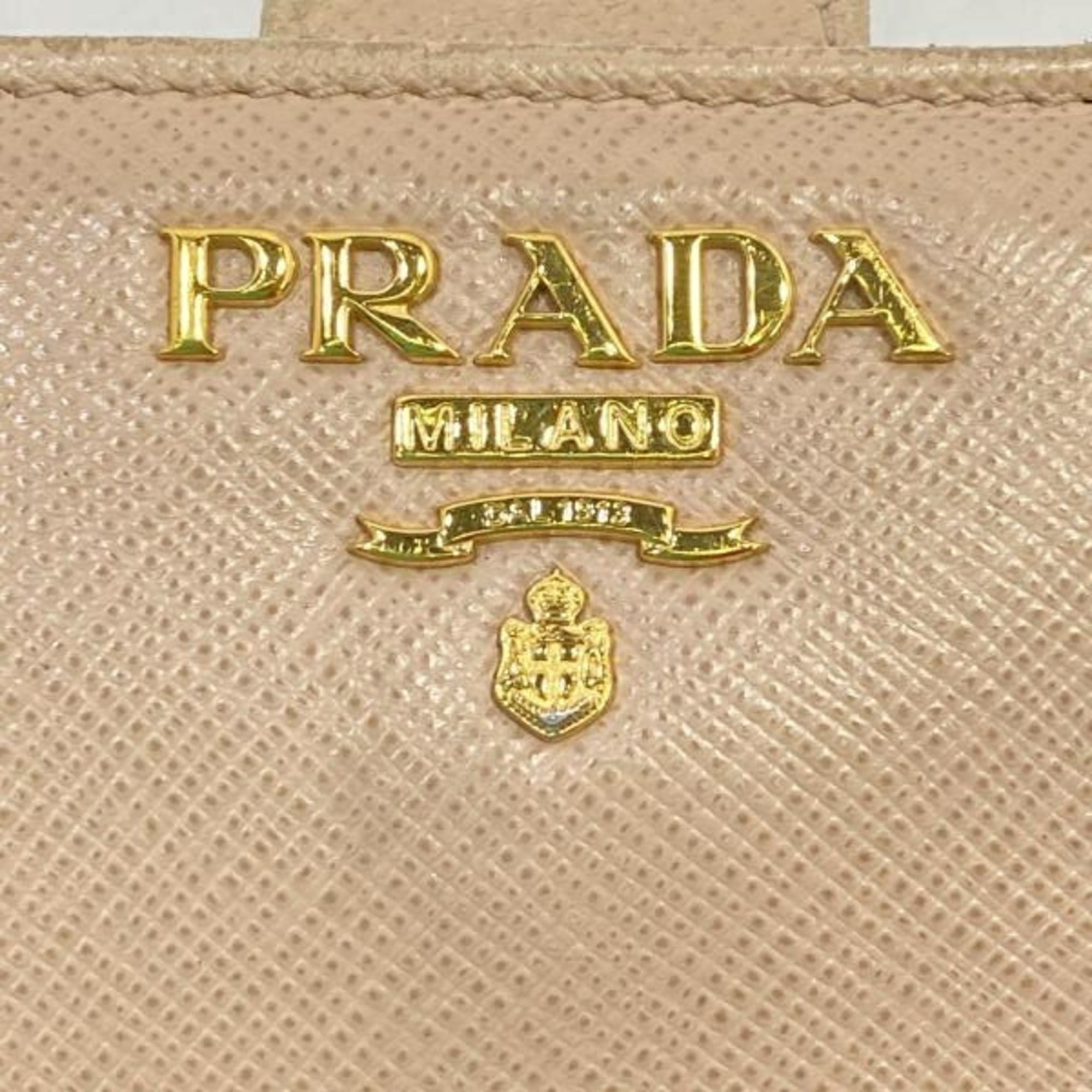 Prada Saffiano Beige Wallet (Bi-Fold) (Pre-Owned)