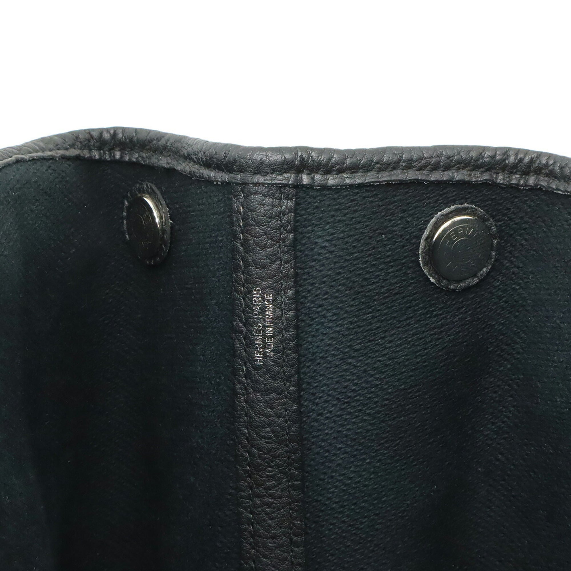 Hermes Black Off-White Canvas Handbag Tote Bag (Pre-Owned)