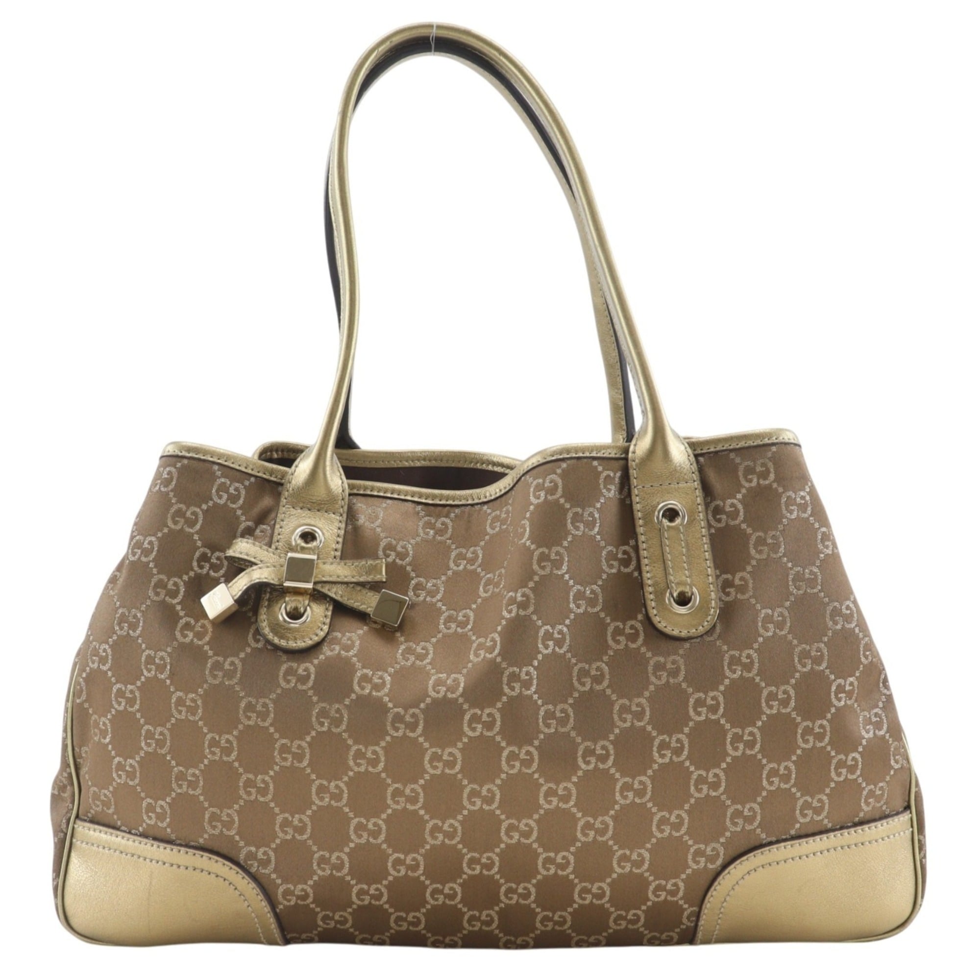 Gucci Gold Gg Canvas Tote Bag (Pre-Owned)