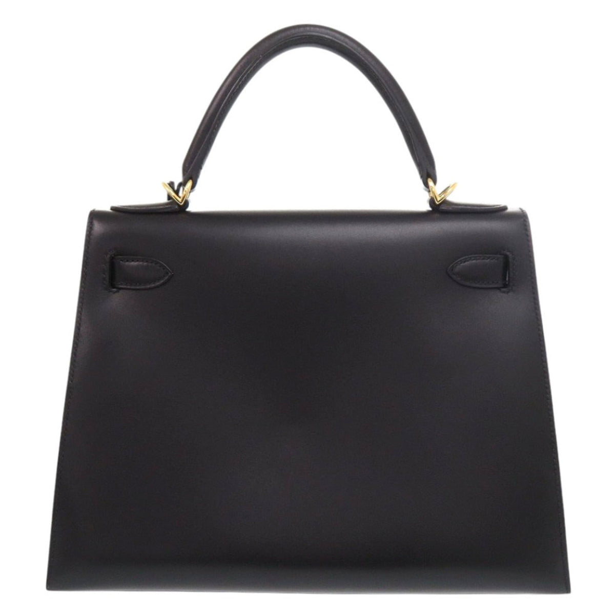 Hermes Black Box Calf Leather Handbag (Pre-Owned)