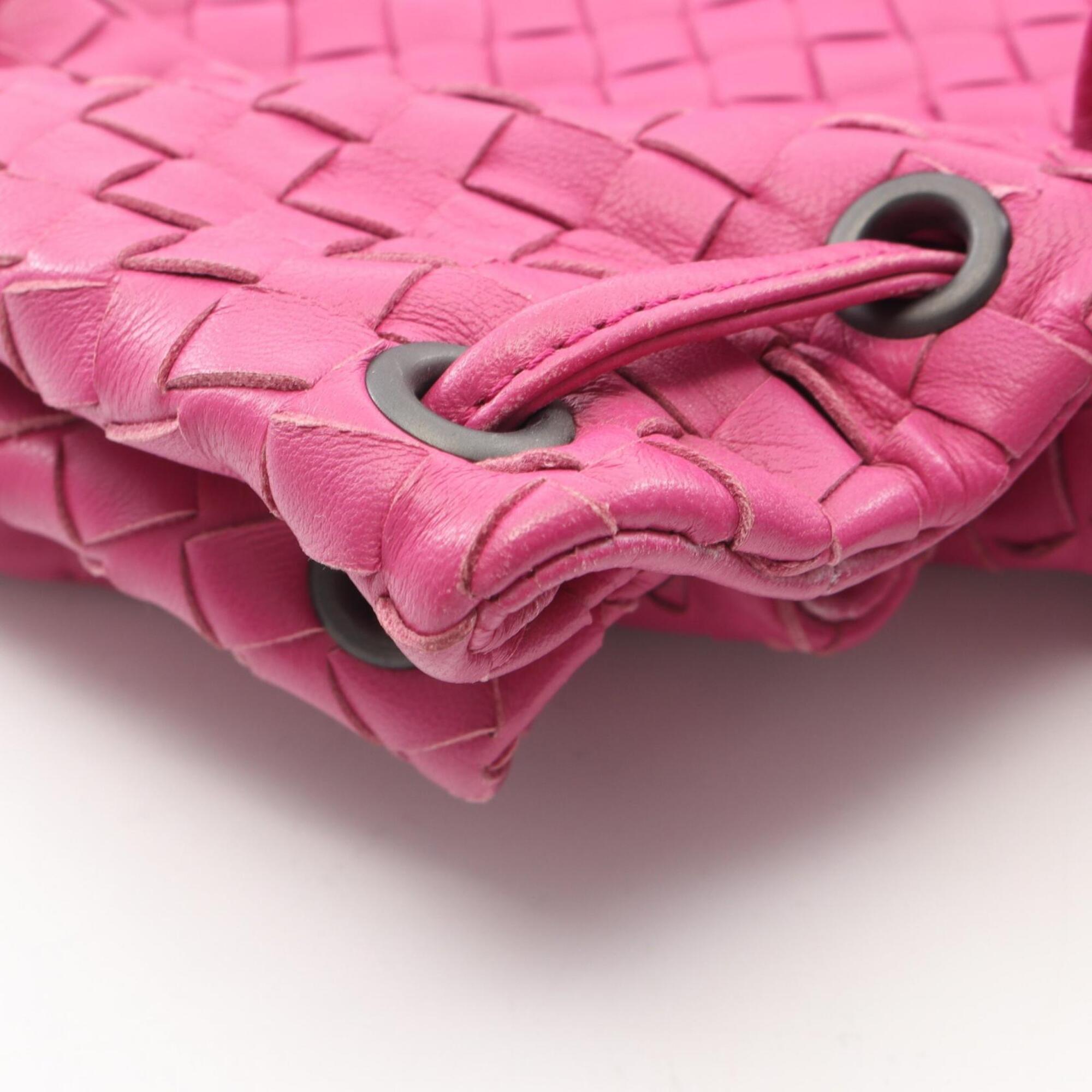 Bottega Veneta Pink Leather Handbag Shoulder Bag (Pre-Owned)