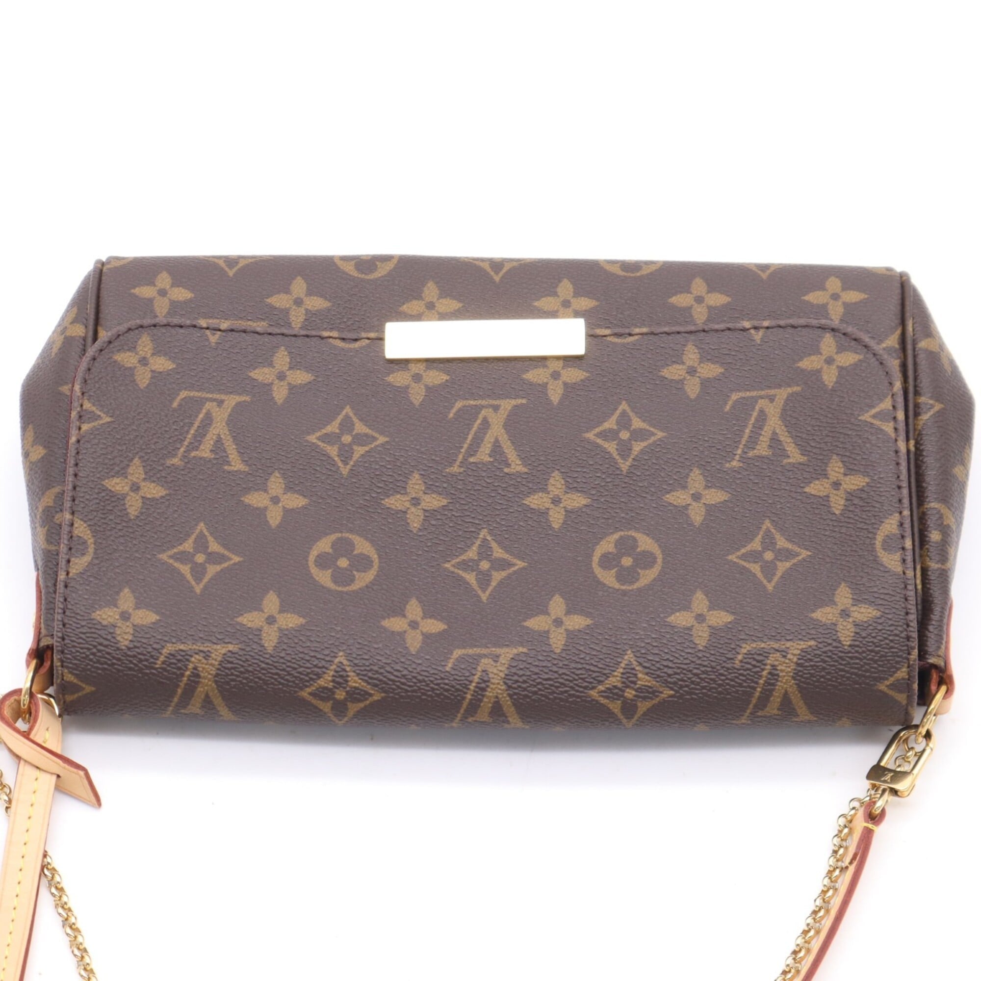 Louis Vuitton Beige Brown Coated Canvas Leather Shoulder Bag (Pre-Owned)