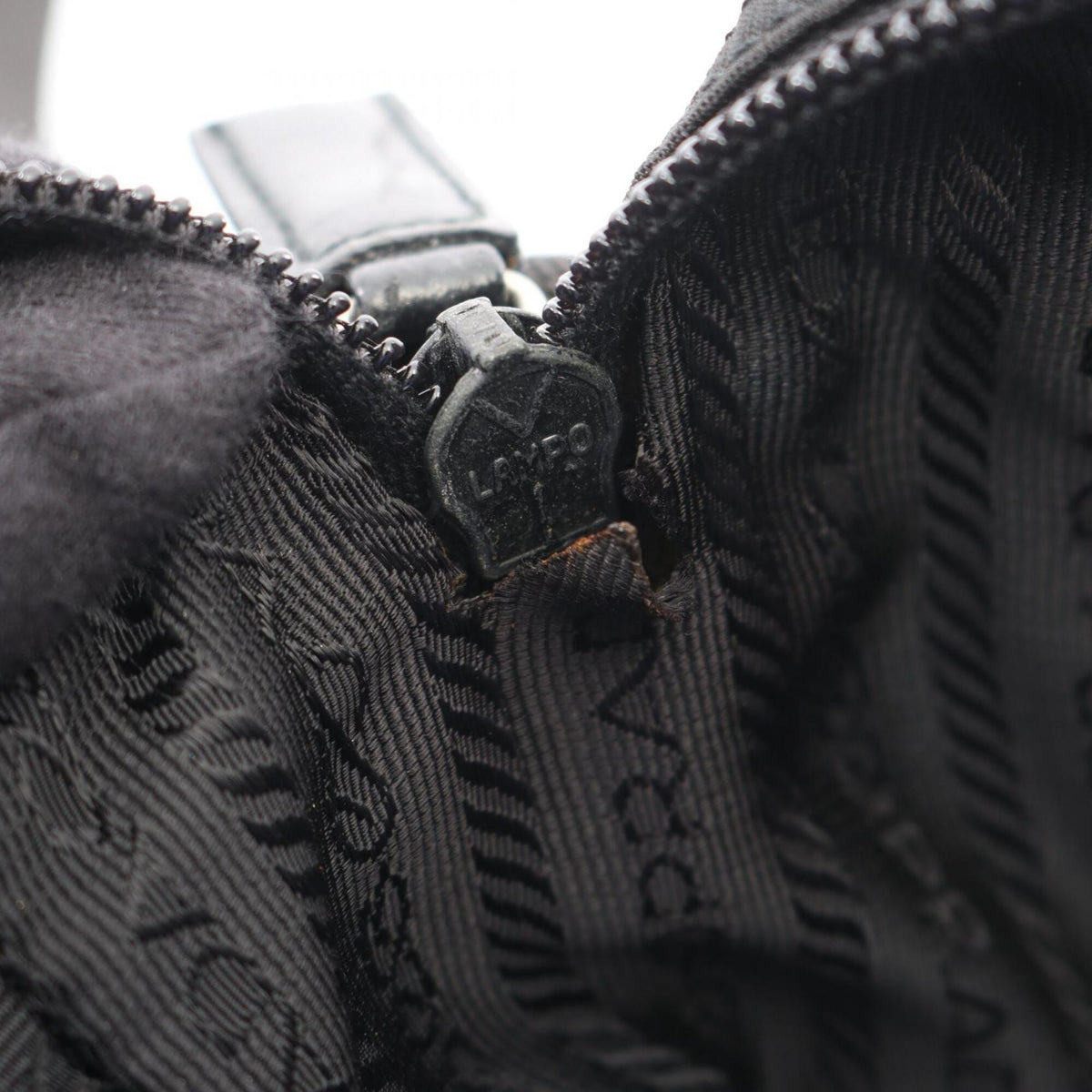 Prada Black Nylon Leather Handbag Shoulder Bag (Pre-Owned)
