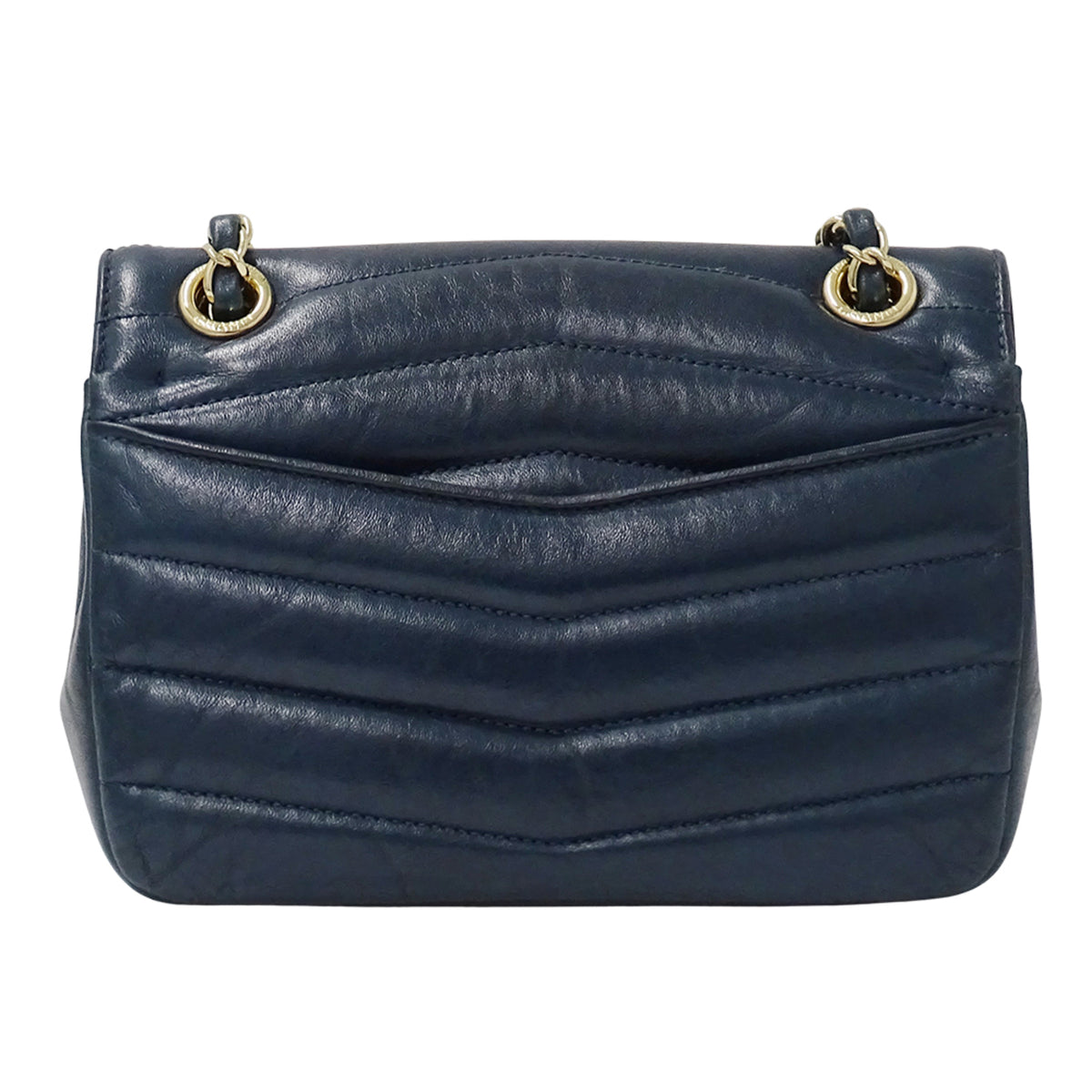 Chanel Blue Green Leather Handbag Shoulder Bag (Pre-Owned)