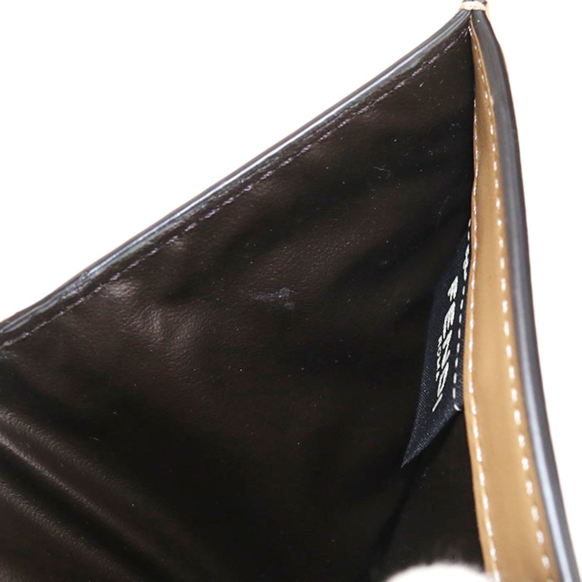 Fendi Zucca Beige Leather Wallet (Bi-Fold) (Pre-Owned)