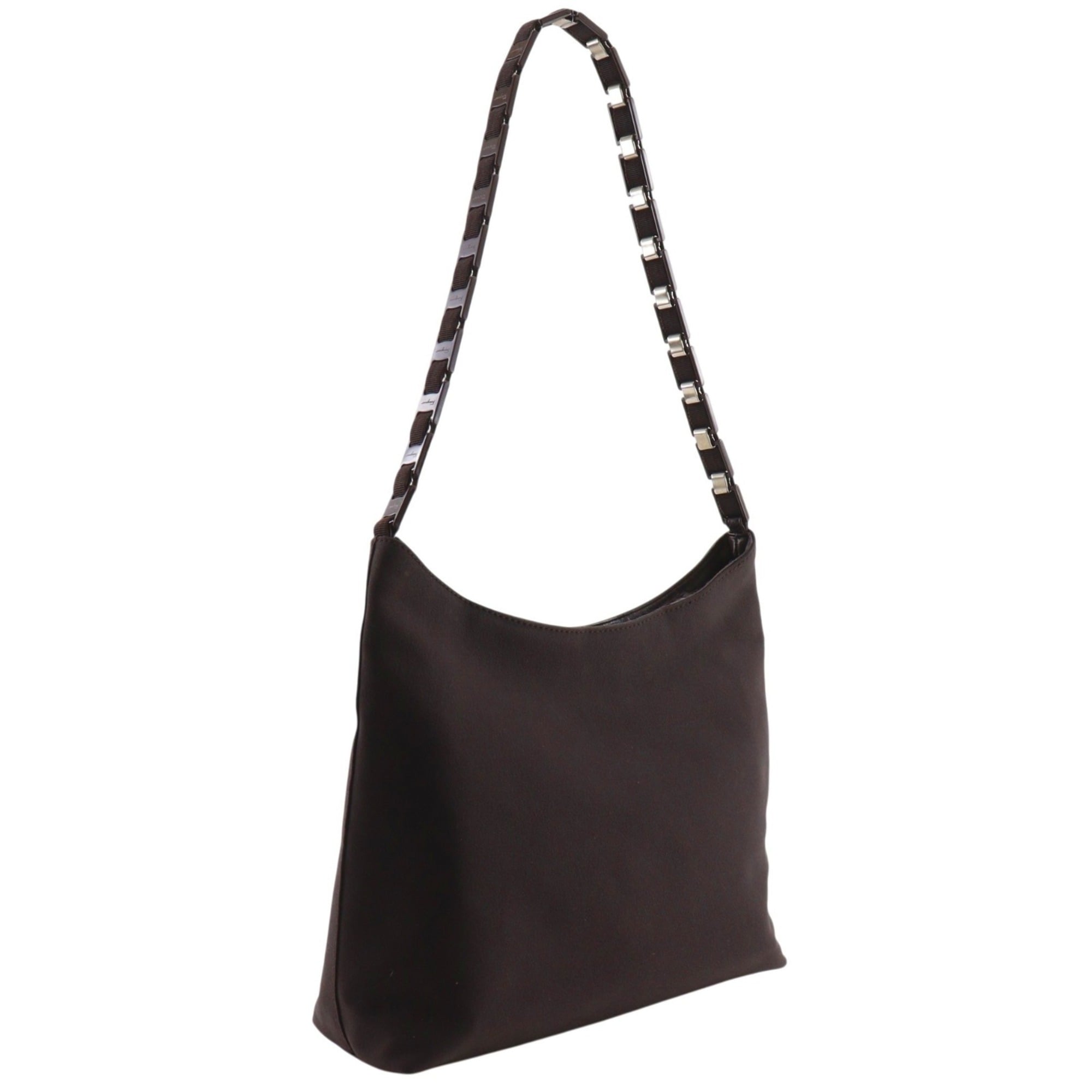 Salvatore Ferragamo Brown Nylon Canvas Shoulder Bag (Pre-Owned)