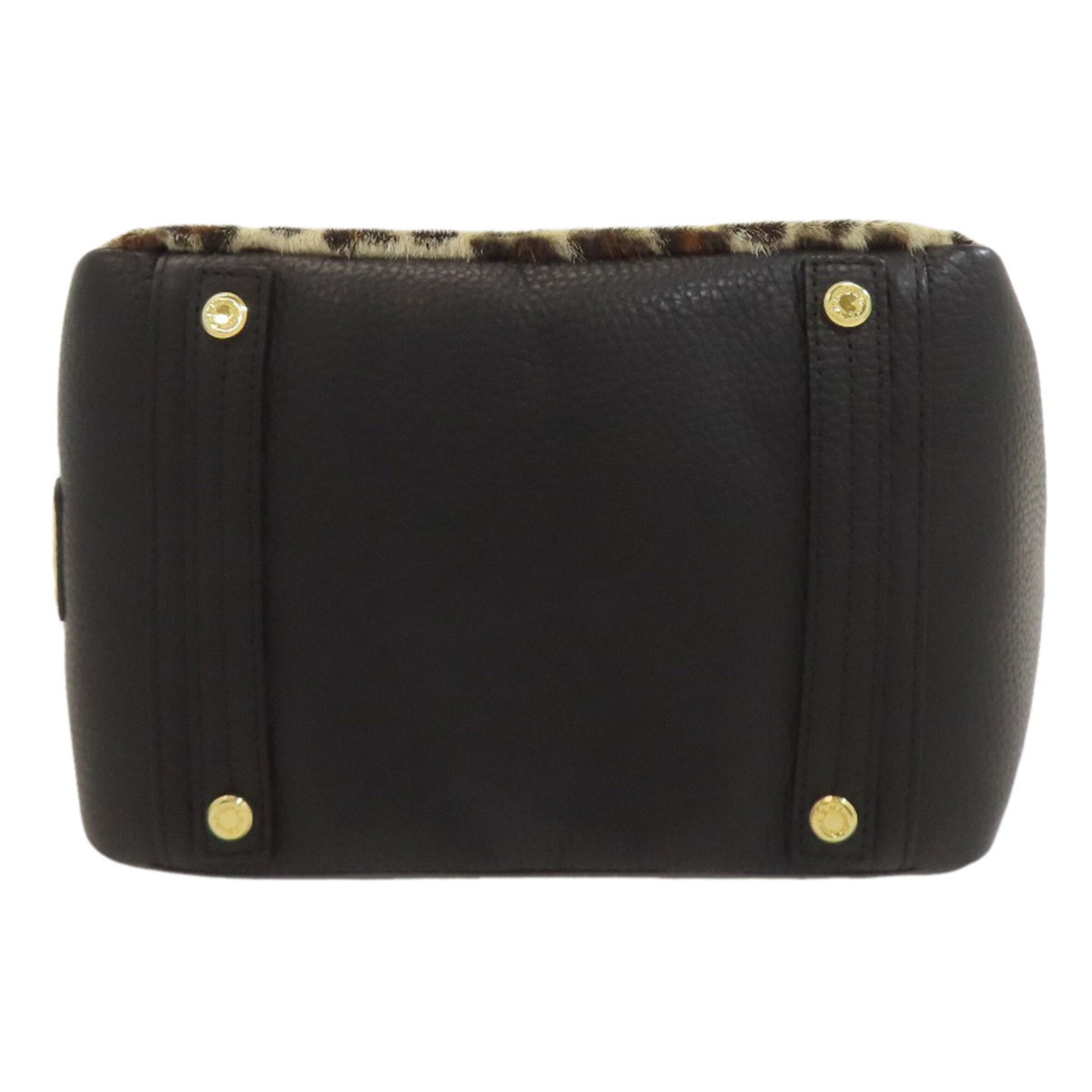 A.D.M.J Black Leather Handbag (Pre-Owned)