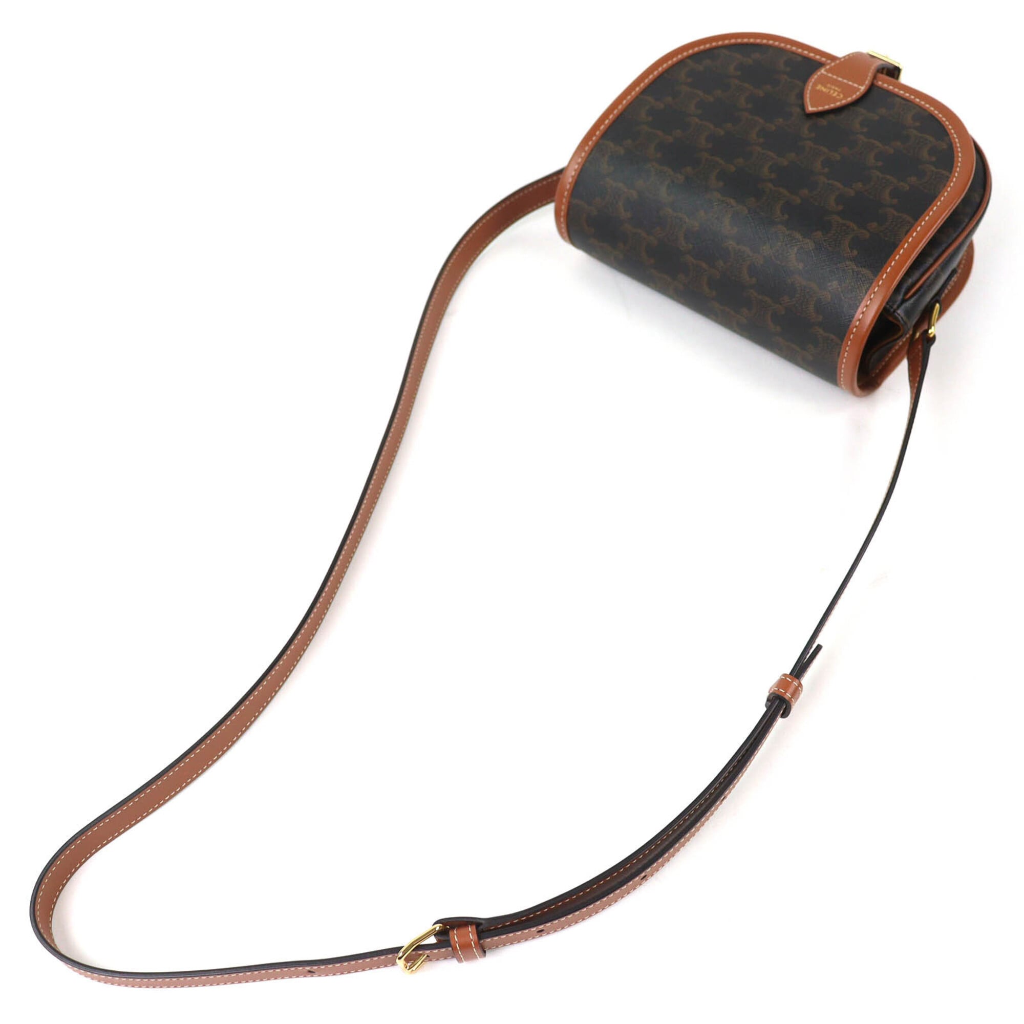 Celine Brown Canvas Shoulder Bag (Pre-Owned)