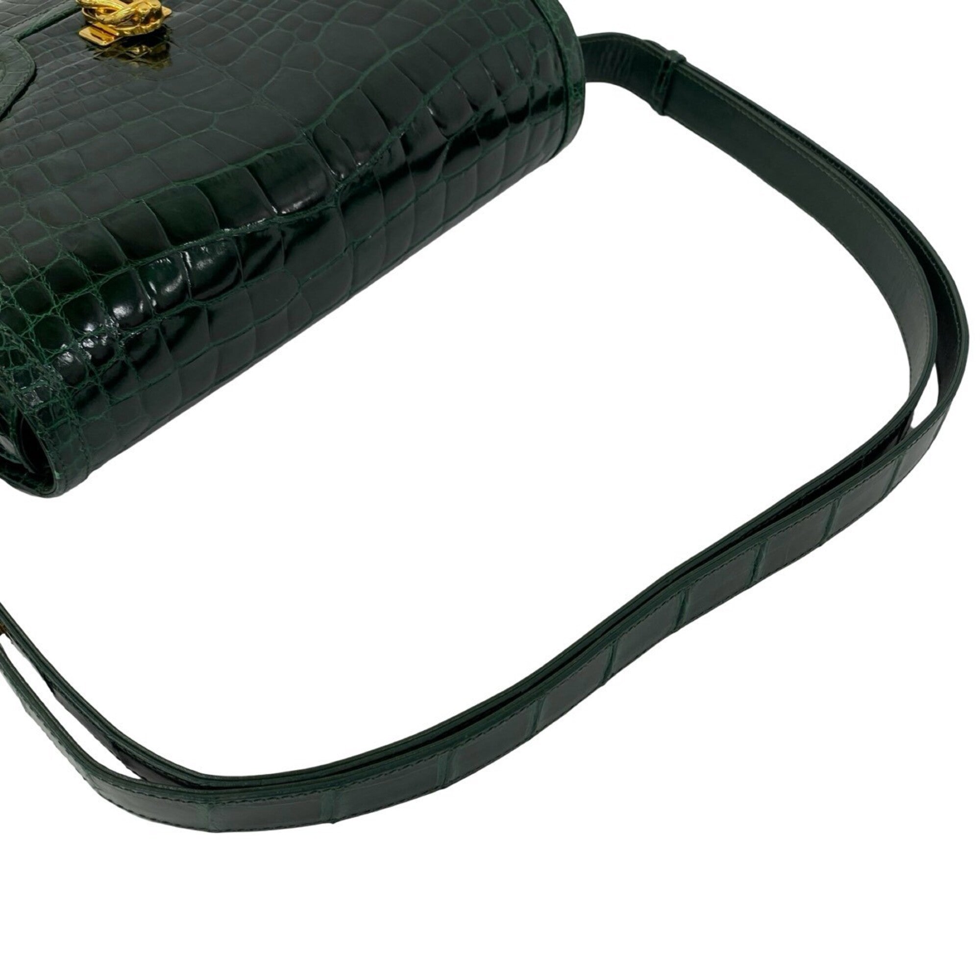 Gucci Green Leather Shoulder Bag Tote Bag (Pre-Owned)