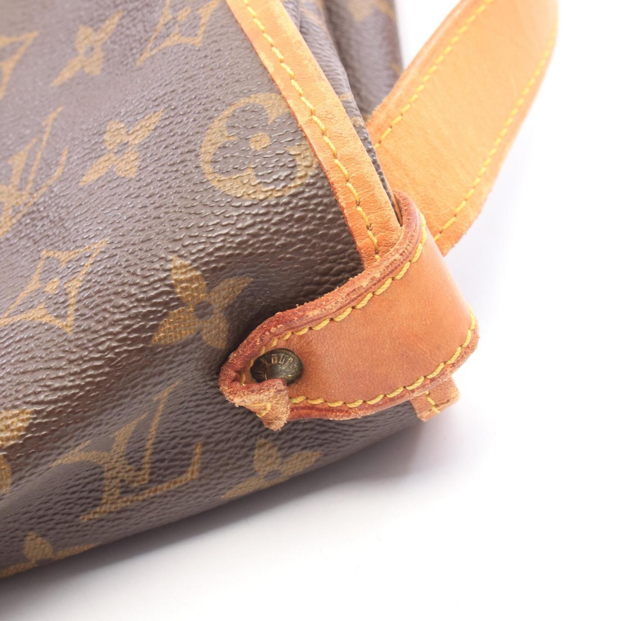 Louis Vuitton Brown Coated Canvas Leather Handbag Shoulder Bag (Pre-Owned)