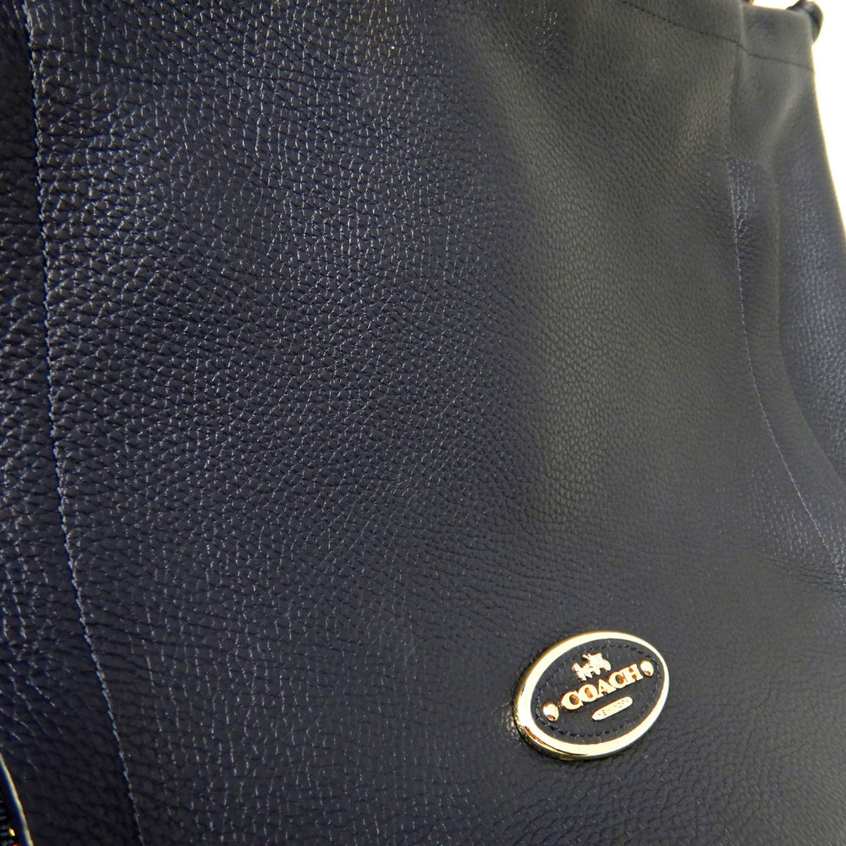 Coach Navy Leather Shoulder Bag (Pre-Owned)