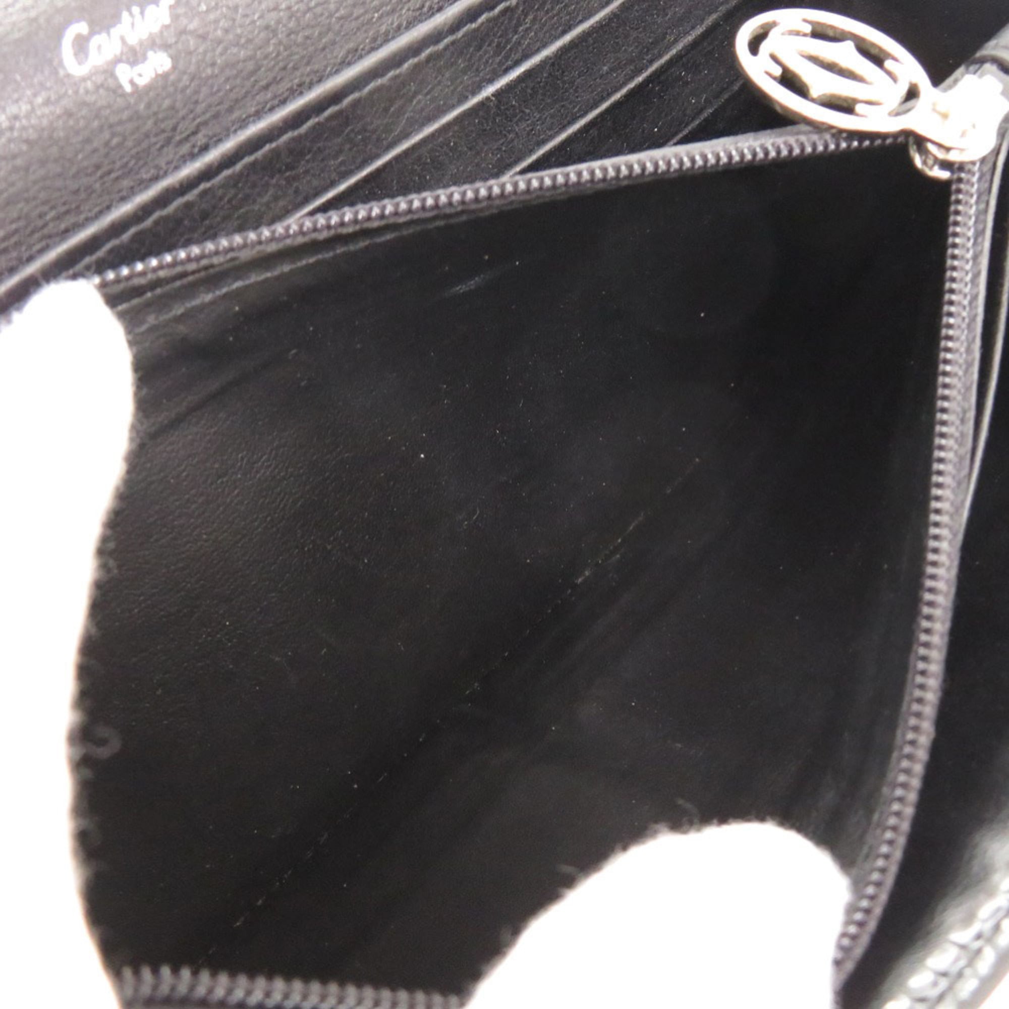 Cartier Happy Birthday Black Patent Leather Long Wallet (Bi-Fold) (Pre-Owned)