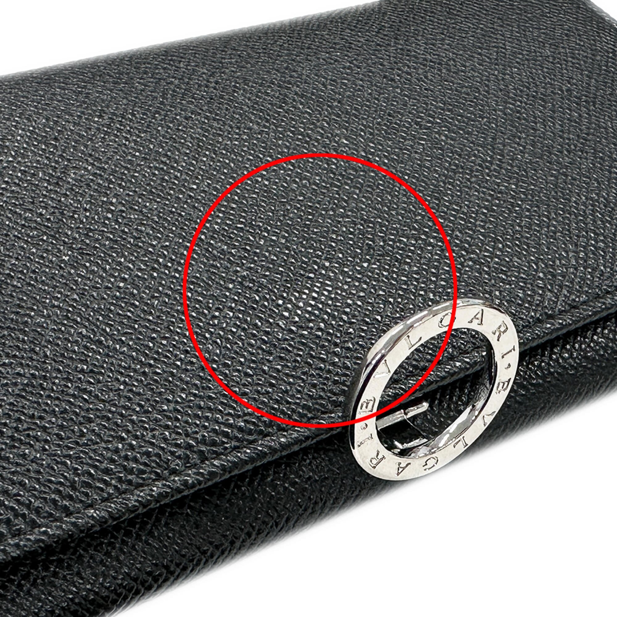 Bvlgari Black Leather Long Wallet (Bi-Fold) (Pre-Owned)