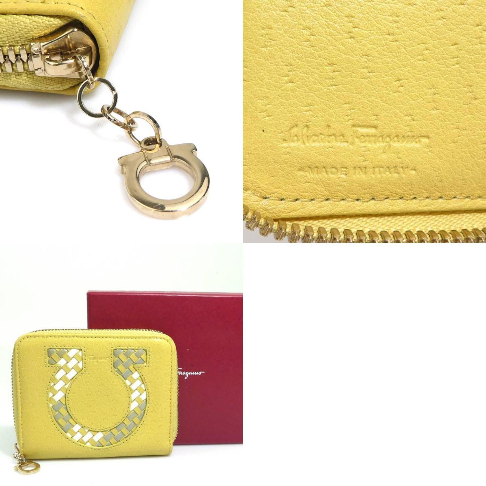 Salvatore Ferragamo Mustard Yellow Leather Wallet (Bi-Fold) (Pre-Owned)