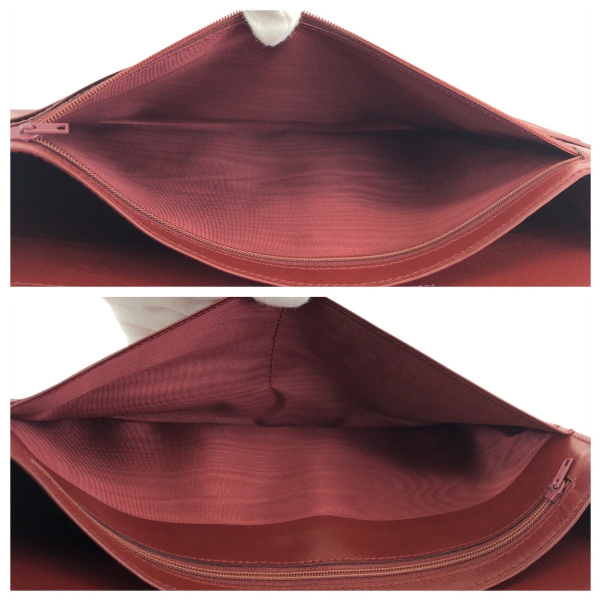 Cartier Bordeaux Wine Red Leather Clutch Bag (Pre-Owned)