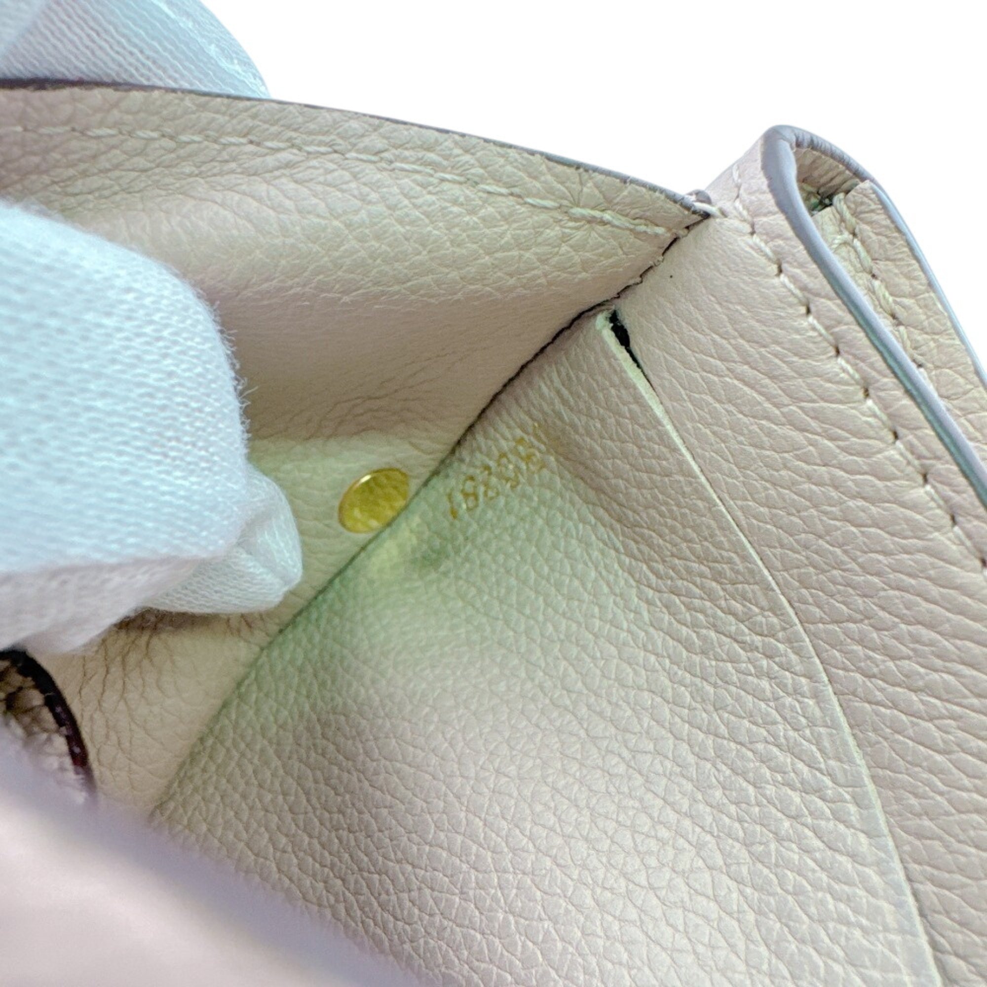 Louis Vuitton Beige Leather Wallet (Tri-Fold) (Pre-Owned)