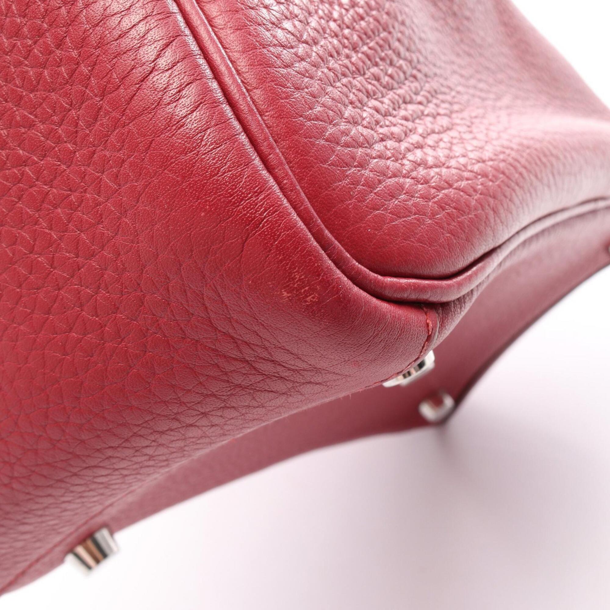 Hermes Bordeaux Ruby Taurillon Clemence Leather Handbag Shoulder Bag (Pre-Owned)