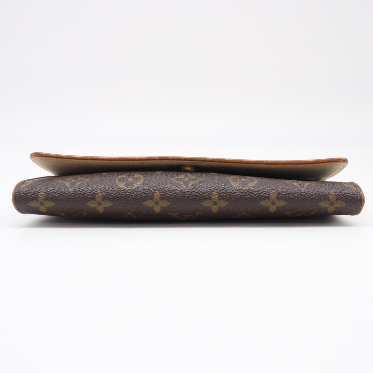 Louis Vuitton Beige Brown Coated Canvas Leather Shoulder Bag (Pre-Owned)