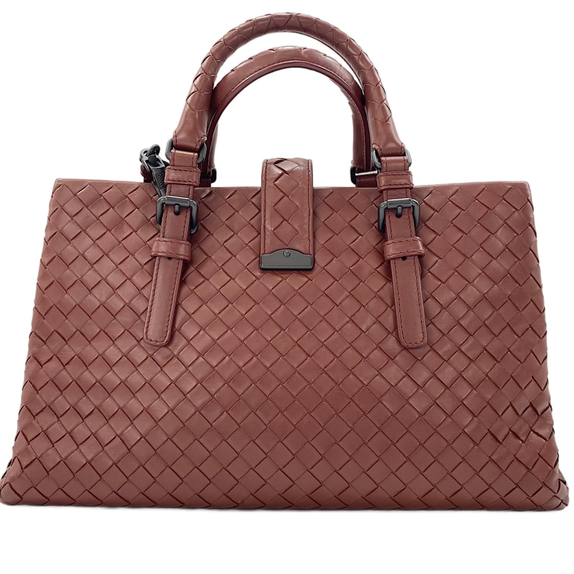 Bottega Veneta Intrecciato Wine Intrecciato Handbag (Pre-Owned)
