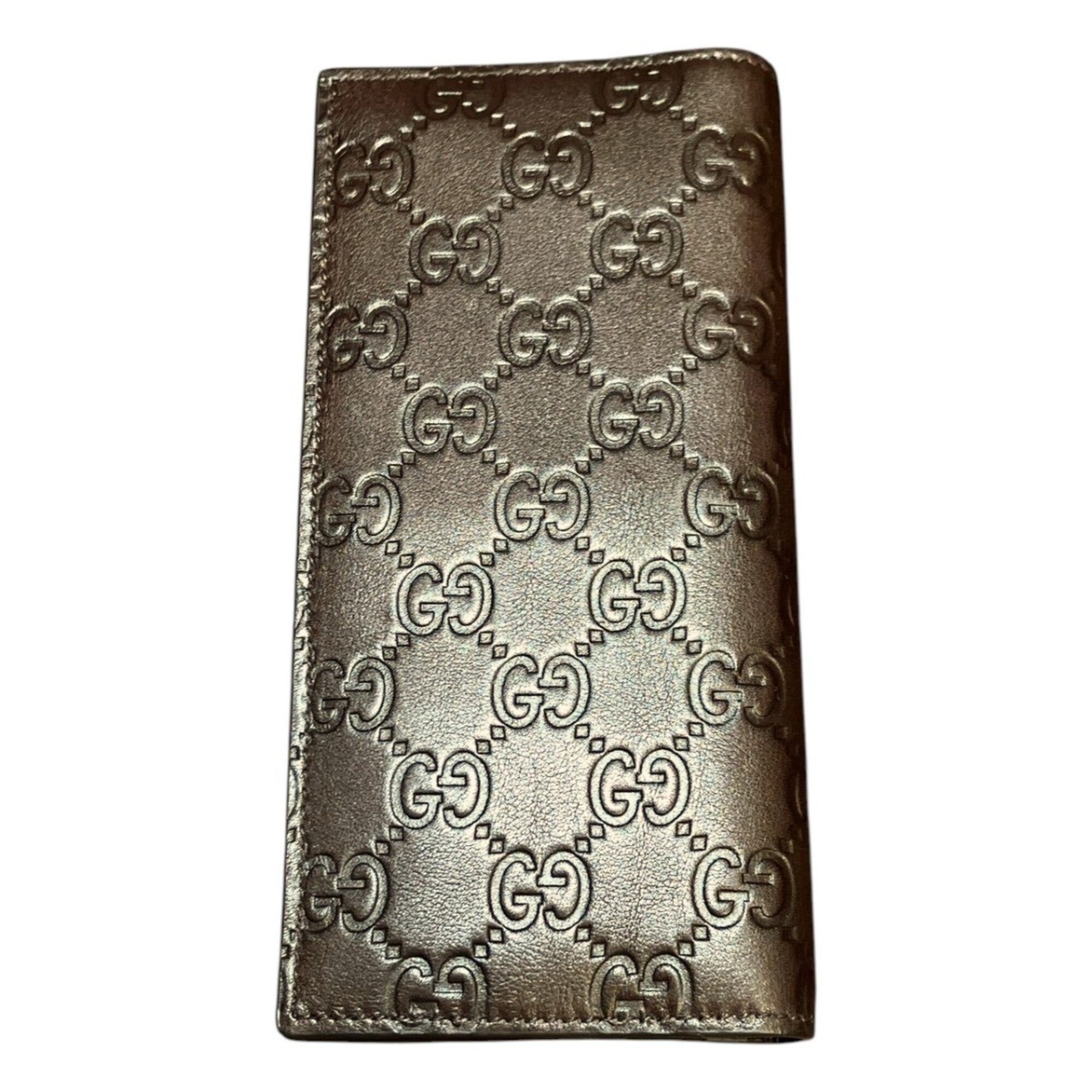 Gucci Brown Nylon Polyester Leather Long Wallet (Bi-Fold) (Pre-Owned)
