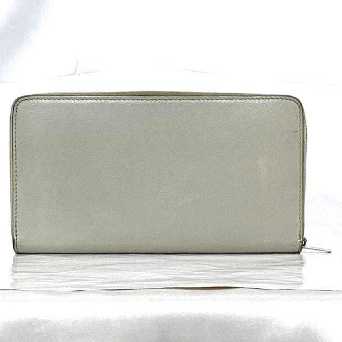 Celine Gray Leather Long Wallet (Bi-Fold) (Pre-Owned)