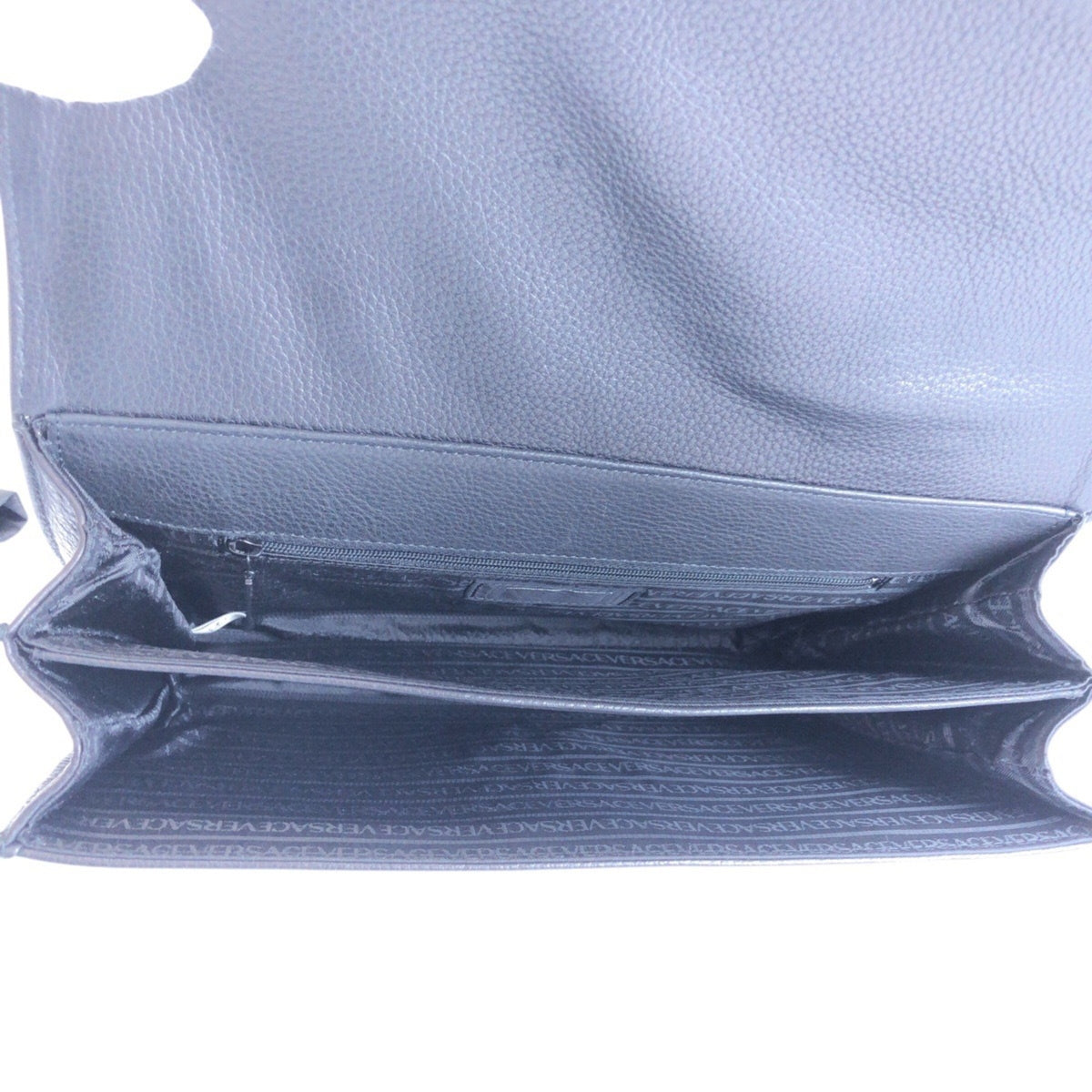 Versace Black Leather Clutch Bag (Pre-Owned)