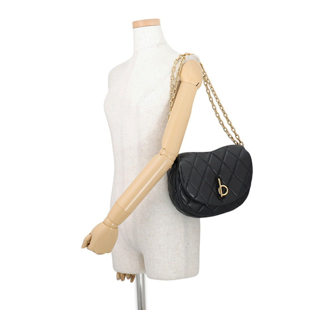 Burberry Black Leather Handbag Shoulder Bag (Pre-Owned)