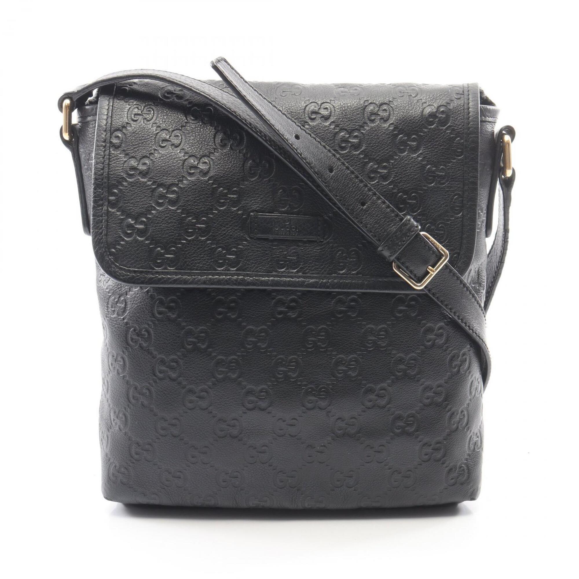 Gucci Black Leather Handbag Shoulder Bag (Pre-Owned)
