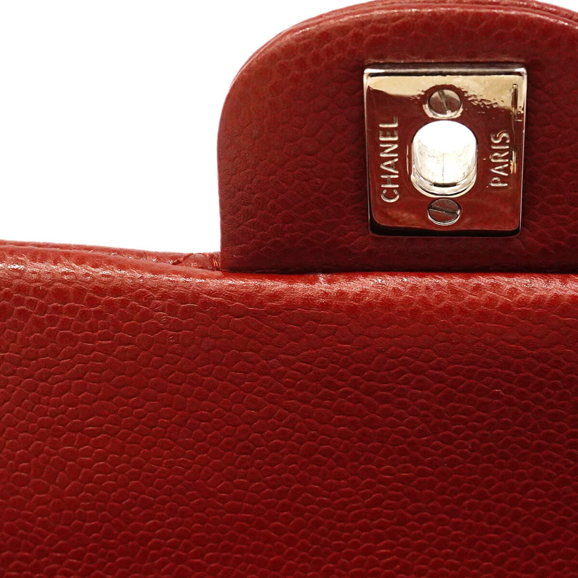 Chanel Bordeaux Grained Calfskin Shoulder Bag (Pre-Owned)